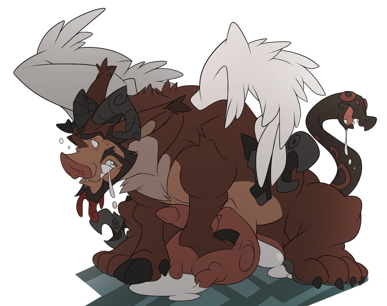 2014 chimera e621 feathered_wings feathers feral_transformation fur genitals gigaguess hair human human_to_feral hybrid kuma living_tail male mammal nipples nude penis reptile scalie snake snake_tail solo species_transformation tail transformation unusual_anatomy unusual_tail wings