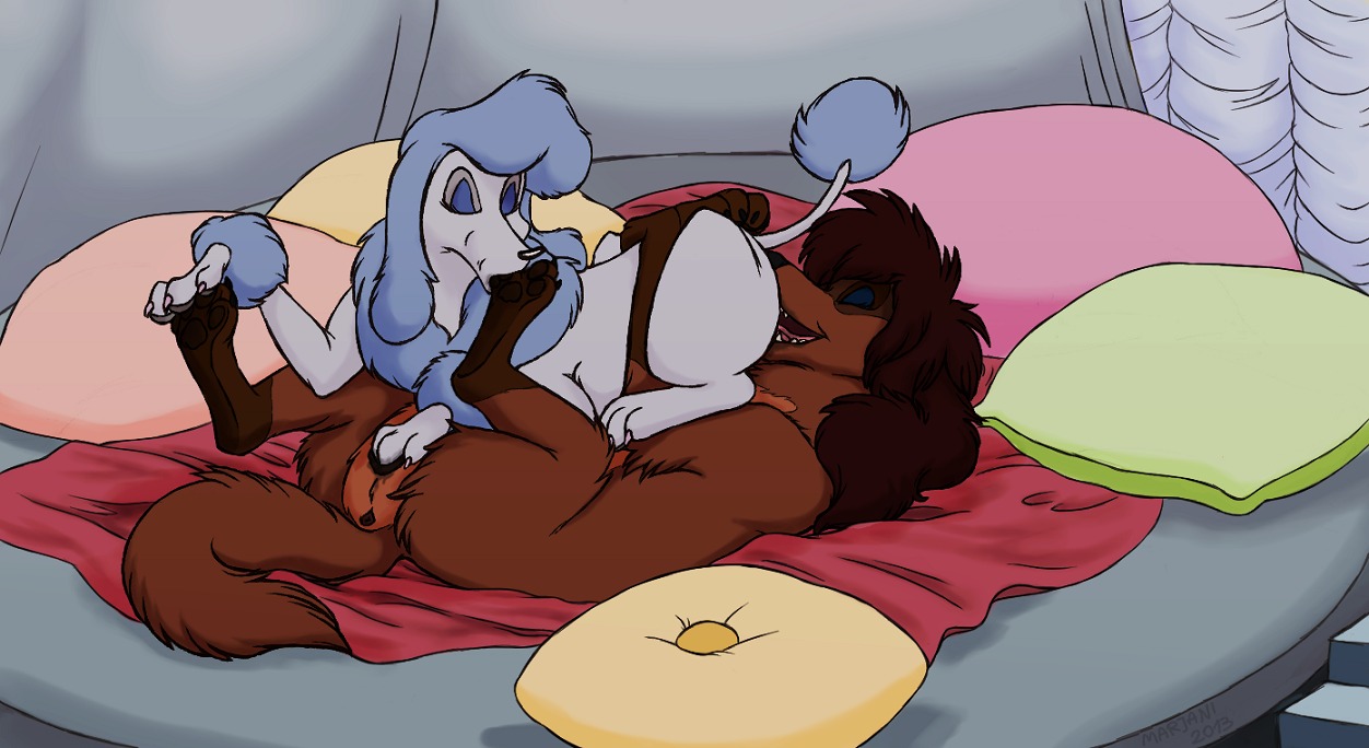 3_toes anatomically_correct anatomically_correct_genitalia anatomically_correct_vulva animal_genitalia animal_vulva anus bed brown_body brown_fur canid canine canine_genitalia canine_vulva canis claws cunnilingus disney domestic_dog duo e621 eyeshadow feet female female/female feral feral_on_feral fingering foot_fetish foot_lick foot_play fur furniture genitals georgette_(disney) hindpaw hunting_dog licking lying makeup mammal marjani oliver_and_company on_back oral pawpads paws poodle rita_(disney) saluki sex sighthound soles toe_claws toes tongue tongue_out vaginal vulva