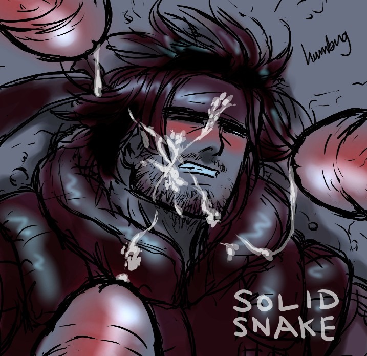 4boys bara blush cum cum_on_face cumshot facial gay human humanoid humbug humbug_(artist) humbuged humplex male male_only metal_gear metal_gear_acid multiple_males oral penis rule34 solid_snake yaoi