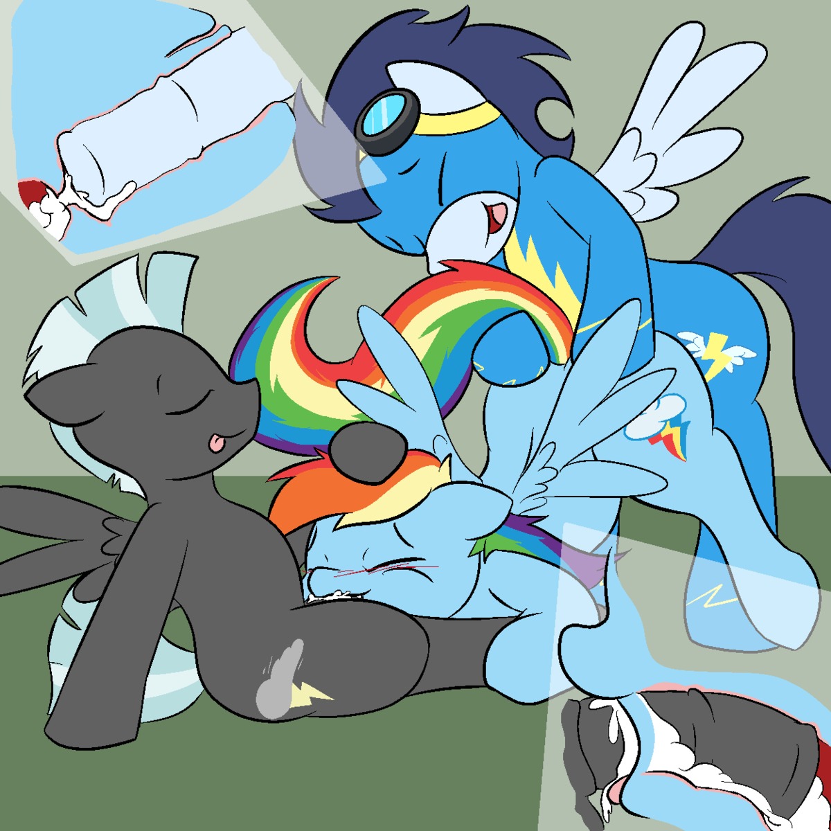 1:1 2012 ass_up bent_over blue_body blue_feathers blue_fur bodily_fluids cum cum_in_mouth cum_in_uterus cum_in_vagina cum_inside cutie_mark double_penetration e621 equid equine erection eyes_closed eyewear feathered_wings feathers fellatio female feral friendship_is_magic from_behind_position fur genital_fluids genitals goggles group group_sex hair hasbro hi_res internal male male/female mammal multicolored_hair multicolored_tail my_little_pony mythological_creature mythological_equine mythology nude open_mouth oral oral_penetration orgasm pegasus penetration penile penis rainbow_dash_(mlp) rainbow_hair rainbow_tail sex shenhibiki sitting soarin_(mlp) spitroast tail threesome thunderlane_(mlp) tongue trio uterus vaginal vaginal_penetration vulva wing_boner wings wonderbolts_(mlp)