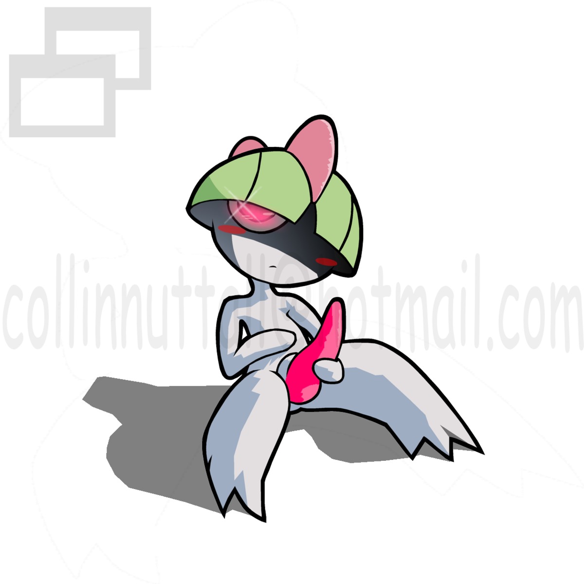blush color front_view male male_only masturbation nintendo penis pok&eacute;mon_(species) pokemon pokemon_(species) pokemon_rse ralts red_eyes rule34 sitting slushy solo tagme