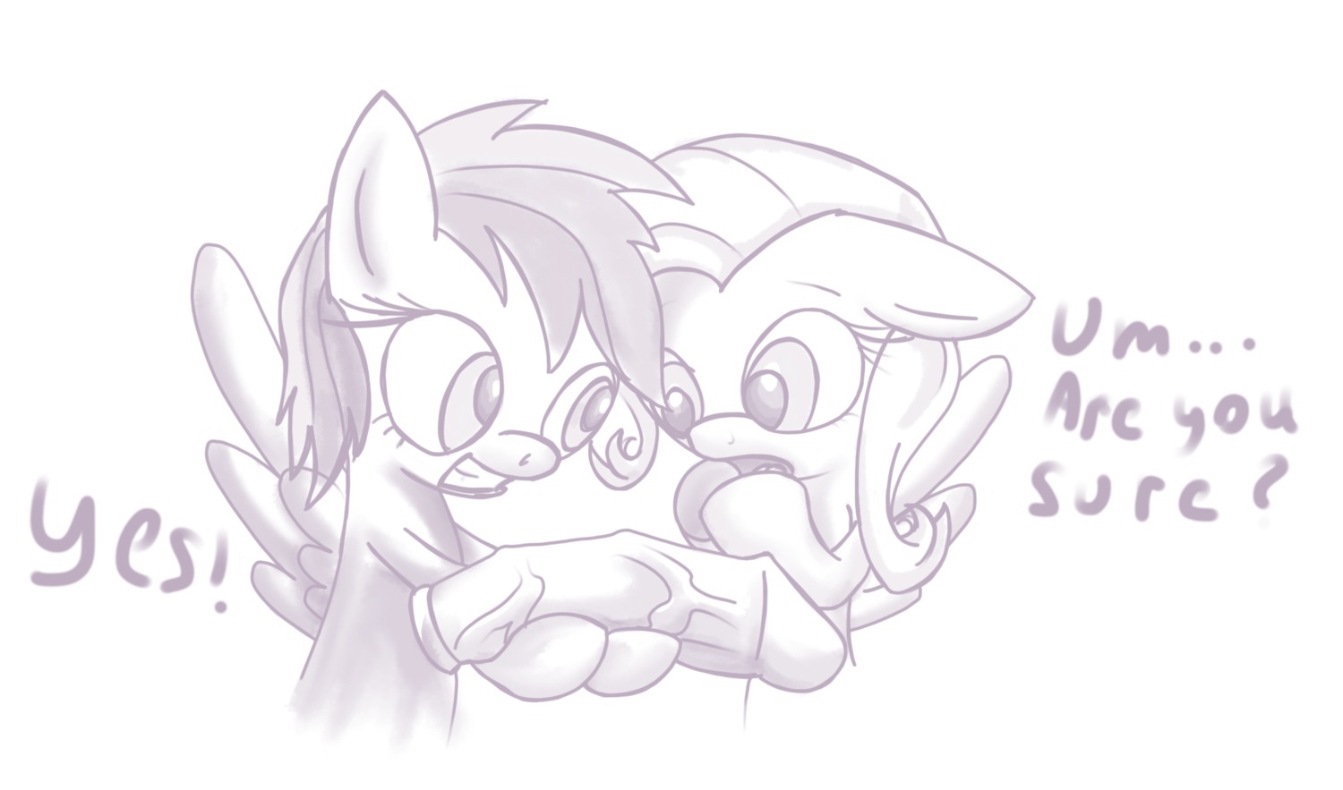 2013 dildo duo e621 equid equine feathered_wings feathers female feral fluttershy_(mlp) friendship_is_magic hasbro hi_res mammal monochrome my_little_pony mythological_creature mythological_equine mythology pegasus rainbow_dash_(mlp) sex_toy simple_background sketch unknown_artist wings