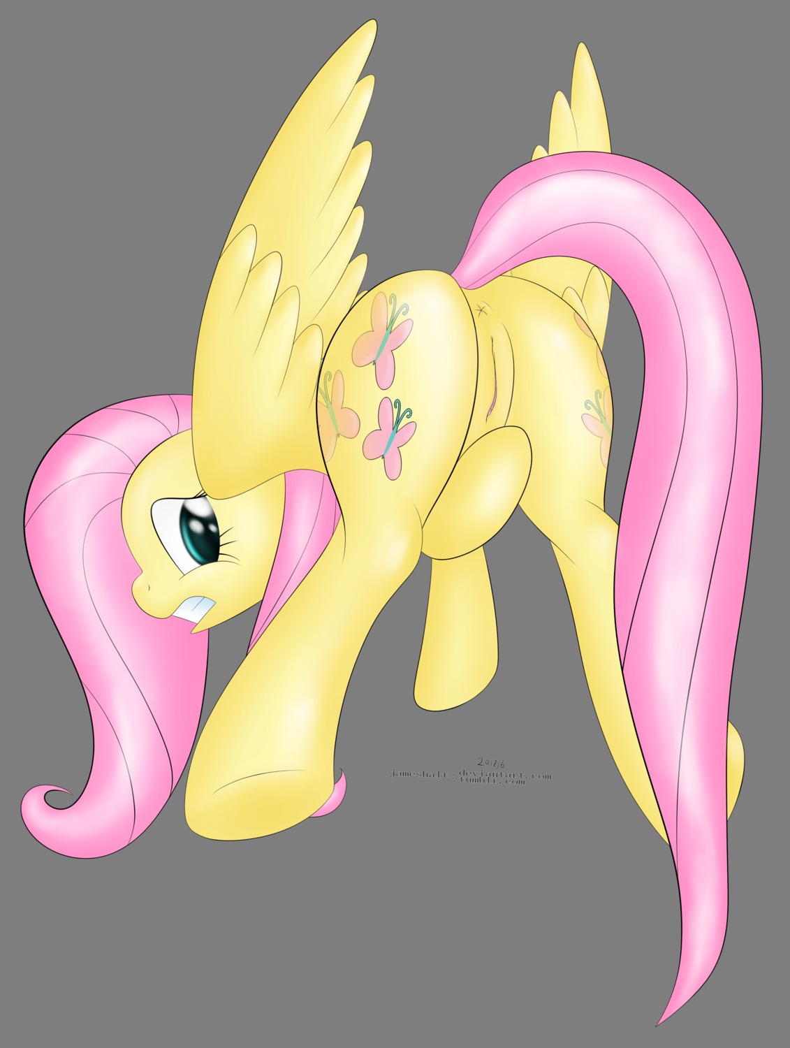 absurd_res alpha_channel anus cutie_mark e621 equid equine feathered_wings feathers female feral fluttershy_(mlp) friendship_is_magic genitals haltie hasbro hi_res mammal my_little_pony mythological_creature mythological_equine mythology pegasus quadruped simple_background solo tail transparent_background vulva wings yellow_body yellow_feathers