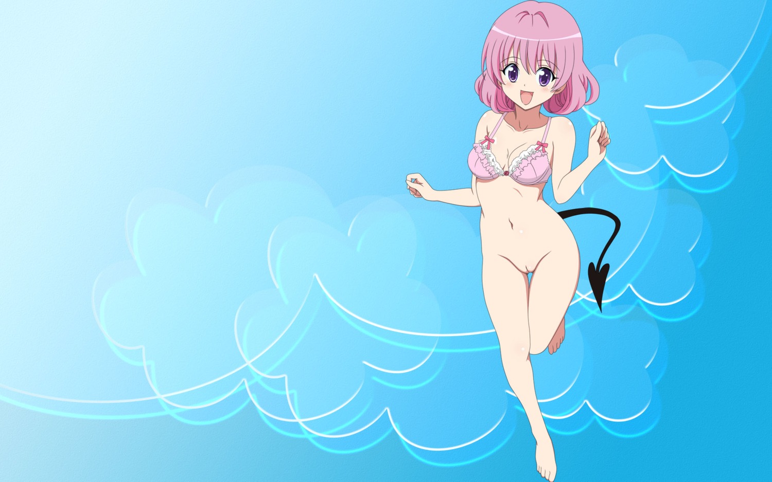 artist_request blush bra breasts female highres legs momo_velia_deviluke pink_hair pussy rule34 short_hair small_breasts smile to_love-ru wallpaper