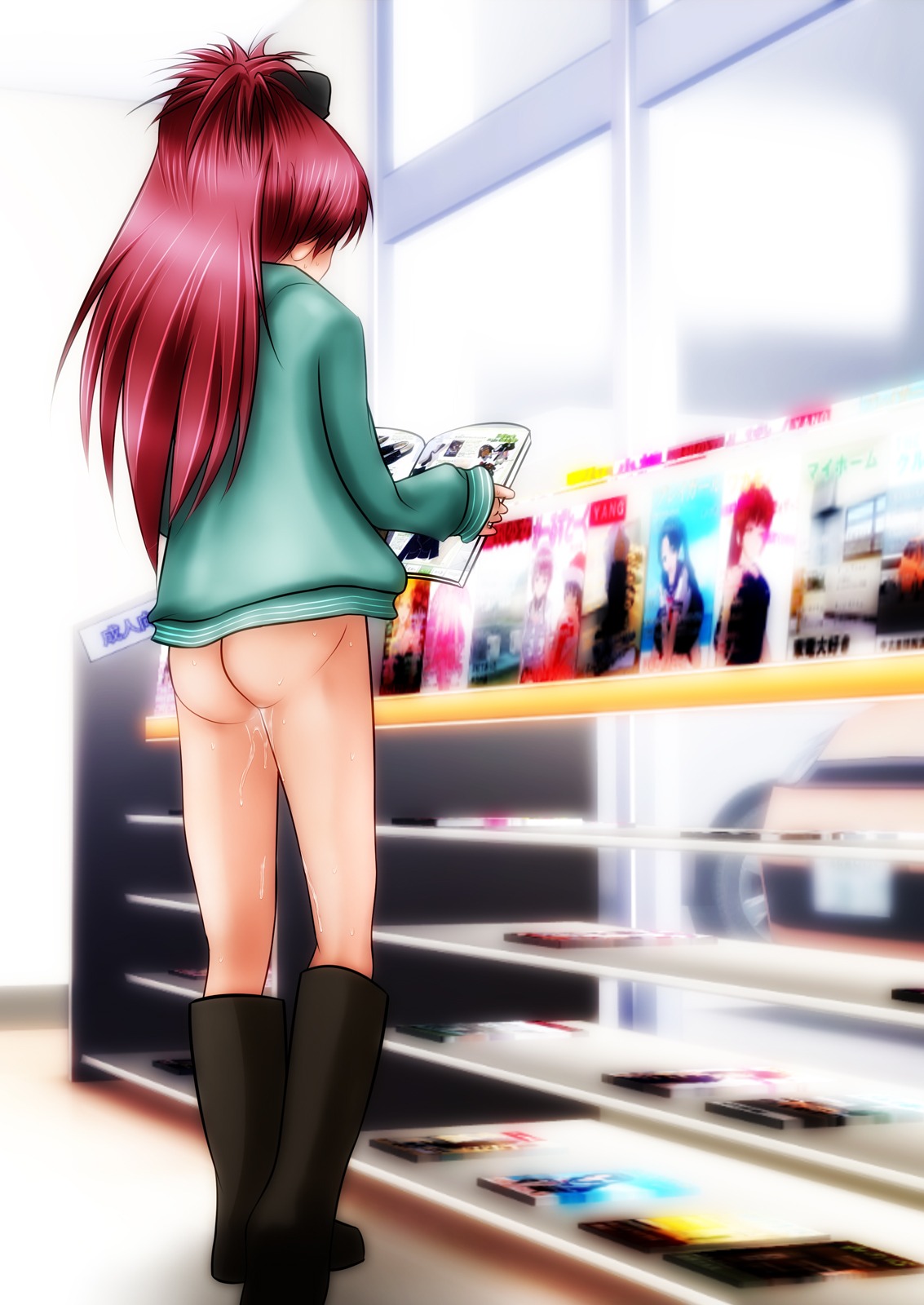 1girls exhibitionism female female_only mahou_shoujo_madoka_magica rule34 sakura_kyouko solo tagme