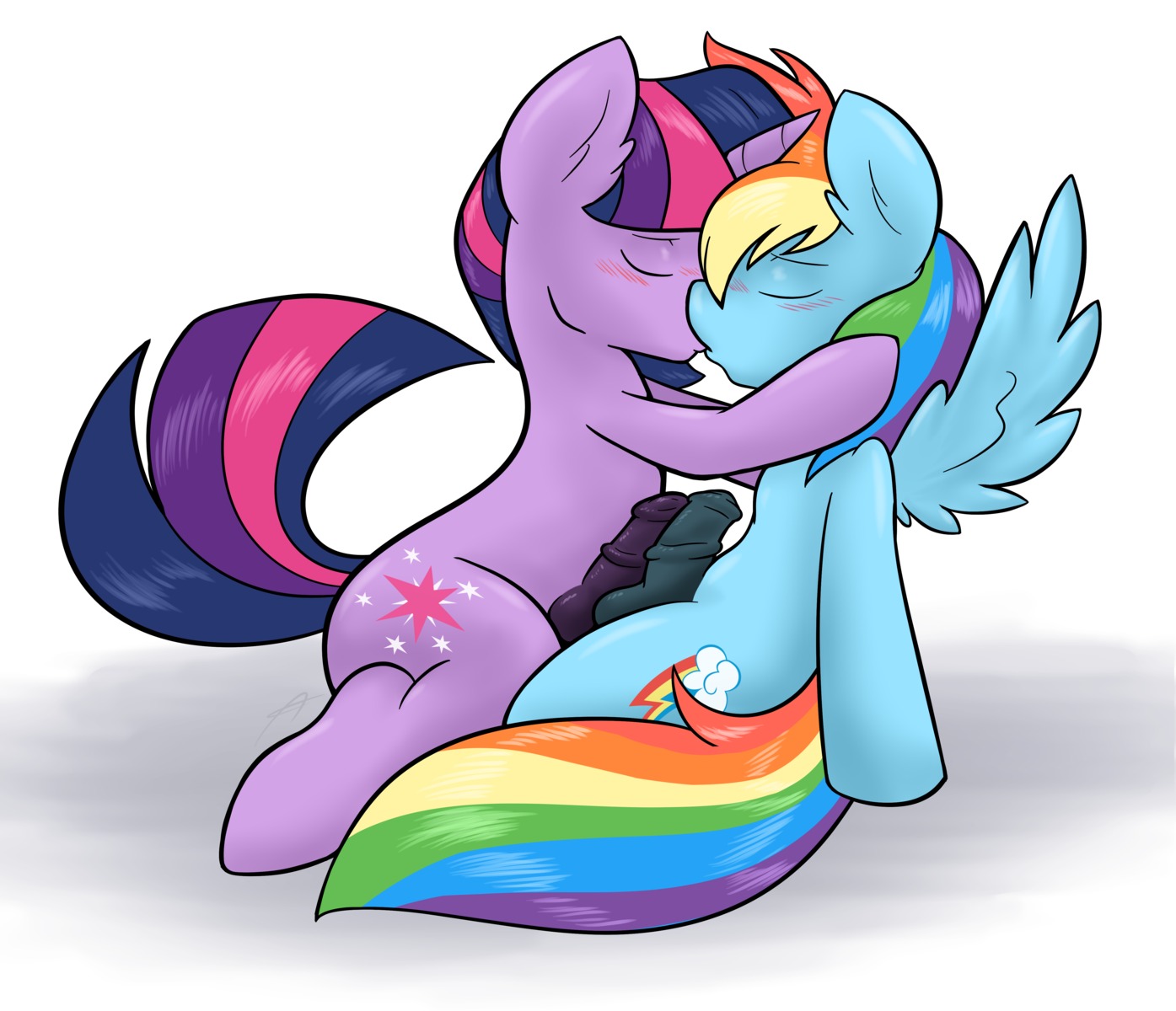 2014 absurd_res ambris balls blue_body blue_feathers blue_fur blush crossgender cutie_mark digital_media_(artwork) duo e621 equid equine erection eyes_closed feathered_wings feathers feral friendship_is_magic frottage ftm_crossgender fur genitals hair hasbro hi_res horn kiss_on_lips kissing male male/male mammal multicolored_hair multicolored_tail my_little_pony mythological_creature mythological_equine mythology outline pegasus penile penis penises_touching purple_body purple_fur purple_hair rainbow_dash_(mlp) rainbow_hair rainbow_tail sex simple_background tail twilight_sparkle_(mlp) two_tone_hair unicorn white_background wings