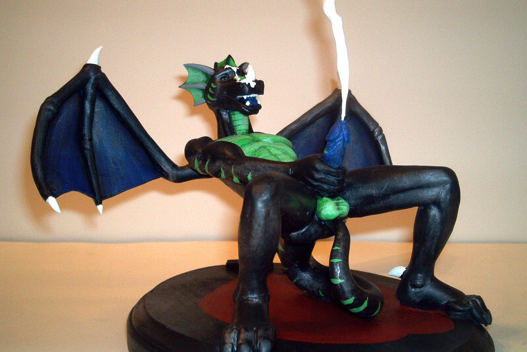 anal anal_masturbation anal_penetration anthro balls bodily_fluids crome cum cum_on_face cum_on_own_face cum_on_self dragon e621 erection european_mythology genital_fluids genitals grandfathered_content hi_res humanoid_genitalia humanoid_penis male male_penetrated markings masturbation membrane_(anatomy) membranous_wings mythological_creature mythological_scalie mythology non-mammal_balls penetration penile penile_masturbation penis photography_(artwork) real scalie sculpture solo tail unknown_artist western_dragon wings