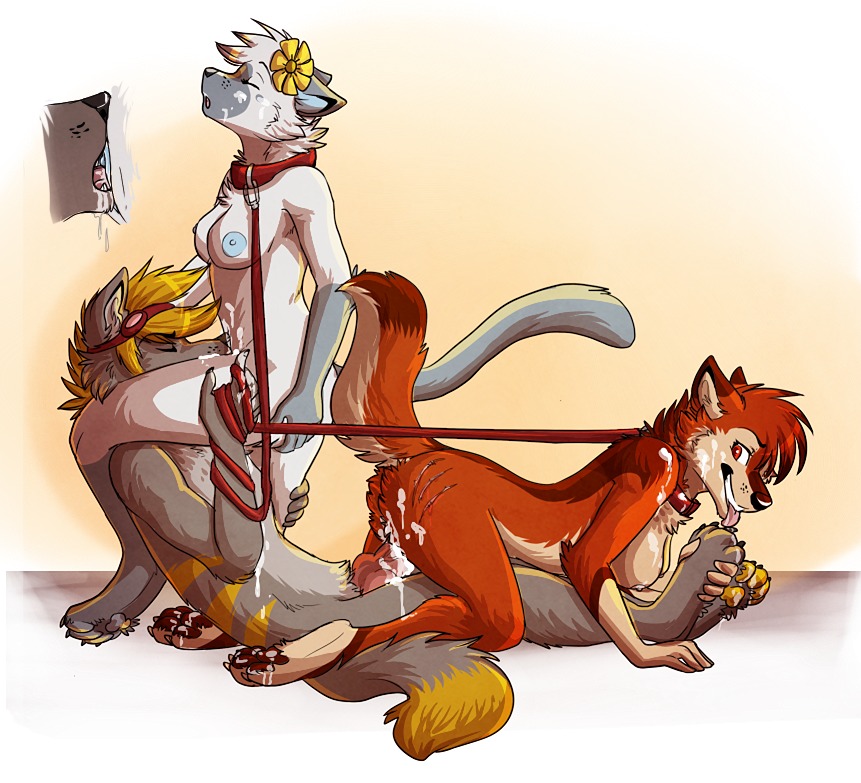 4_toes 5_fingers anthro bodily_fluids breasts butt canid canine canis citrinelle claw_marks claws cum cum_on_belly cum_on_body cum_on_butt cum_on_face cum_on_leg cunnilingus domestic_cat domestic_dog dominant dominant_male e621 erection feet felid feline felis female fingers foot_fetish foot_lick foot_play genital_fluids genitals group humanoid_hands interspecies knot leash licking male male/female mammal nipples nude oral penetration penis pivv sex submissive tail toe_claws toes tongue tongue_out vaginal vaginal_penetration vulva