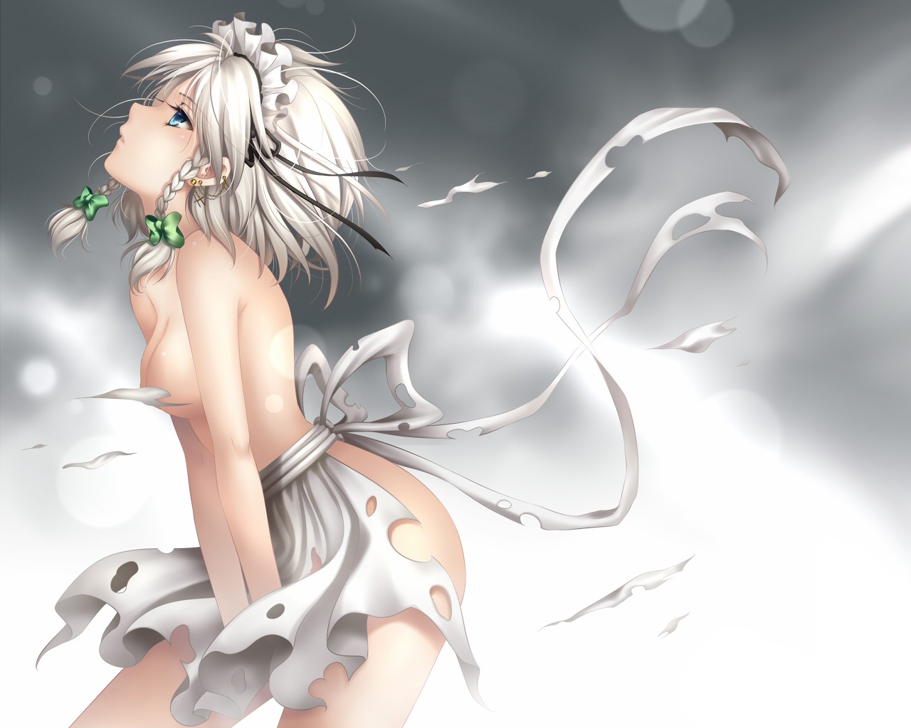female hadaka_apron rule34 sakuya_izayoi shreds_of_clothes tid torn_clothes touhou wallpaper