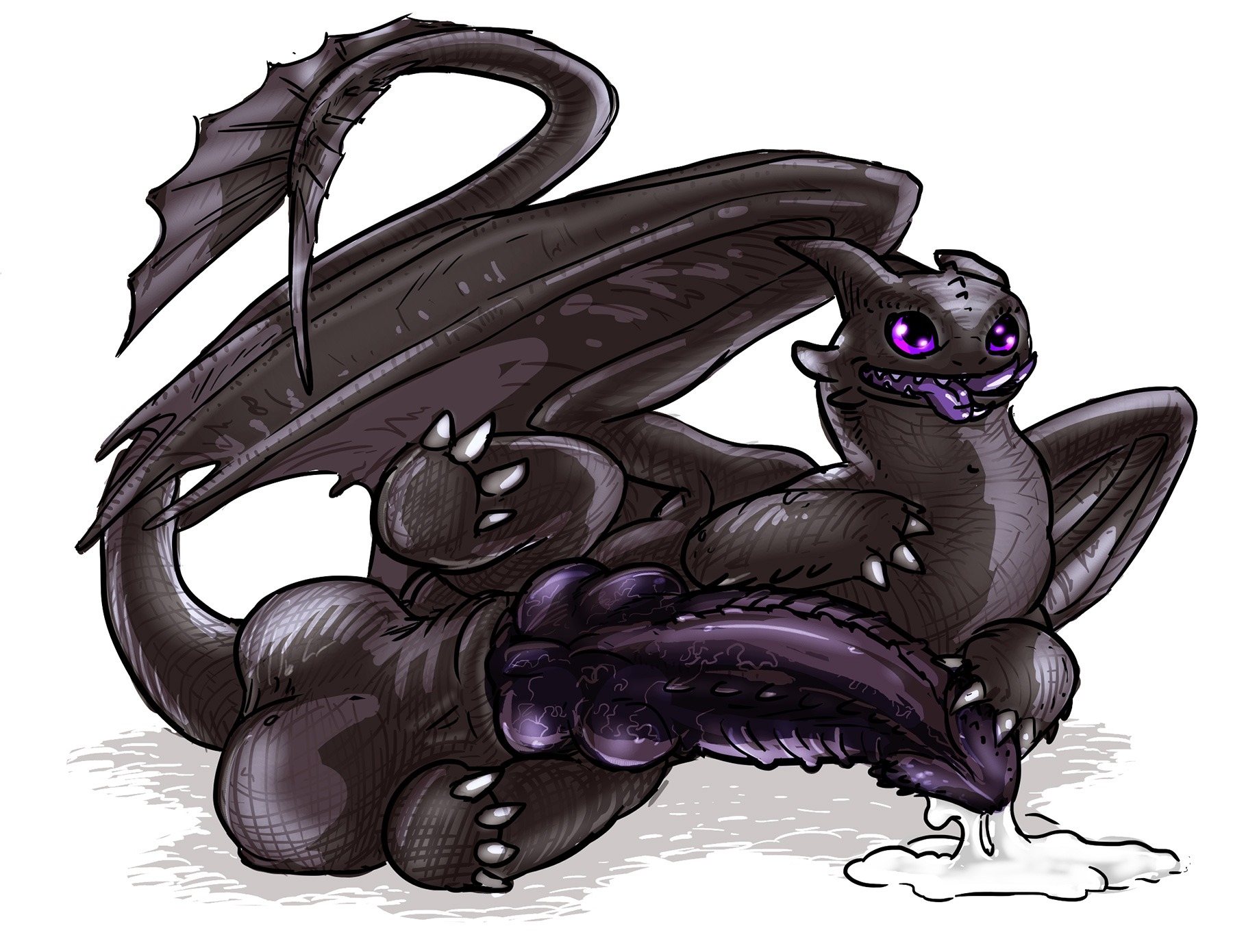balls big_balls big_penis bodily_fluids claws cum d3monstar dragon dreamworks e621 erection european_mythology feral forked_tongue fury_(httyd) genital_fluids genitals hi_res how_to_train_your_dragon huge_balls huge_penis hyper hyper_balls hyper_genitalia hyper_penis knot leaking male membrane_(anatomy) membranous_wings multi_genitalia multi_knot multi_tongue mythological_creature mythological_scalie mythology night_fury non-mammal_balls penile_spines penis pinup pose purple_eyes ribbed scalie solo sylos_desvale tail thick_penis tongue vein western_dragon wings
