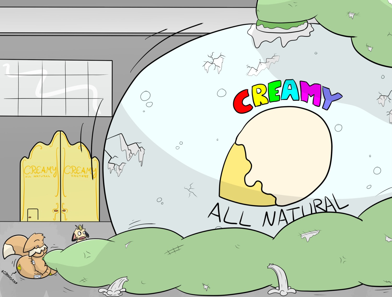 ambiguous_gender balls big_balls bodily_fluids canid canine close_to_bursting cum dessert dipstick_tail duo e621 eevee excessive_cum excessive_genital_fluids floodvee food generation_1_pokemon genital_fluids genitals hi_res hose huge_balls hyper hyper_balls hyper_cum hyper_genitalia ice_cream leaking_cum male mammal markings meowth mink_of_the_end nintendo pokemon pokemon_(species) tail tail_markings