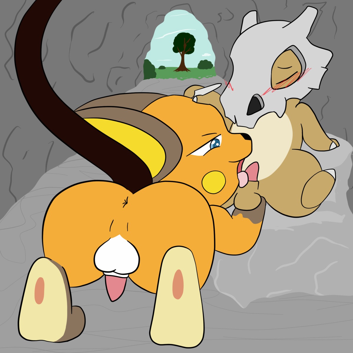 1:1 anus backsack balls blush bone bone_mask butt cave cubone duo e621 erection eyes_closed feet generation_1_pokemon genitals hi_res hindpaw licking male male/male male_penetrated male_penetrating male_penetrating_male mammal mask nintendo nude oral paws penetration penile penis penis_lick pokemon pokemon_(species) raichu raised_tail rodent sex shenhibiki skull skull_mask tail tongue tongue_out
