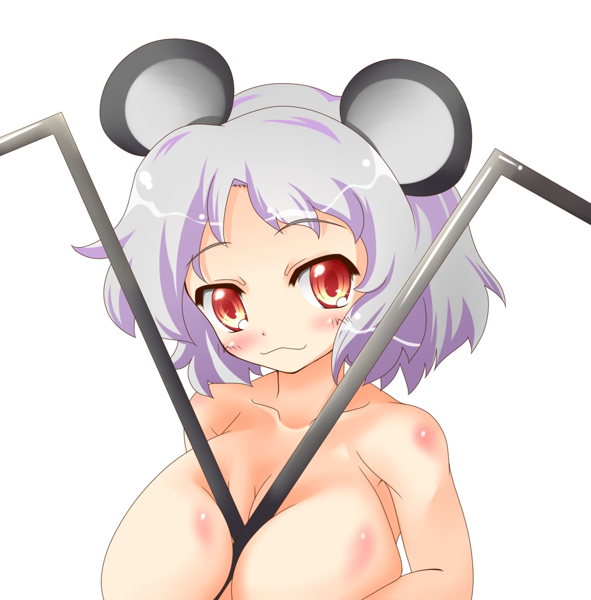 big_breasts breasts female mouse_ears nazrin red_eyes rule34 short_hair tagme touhou