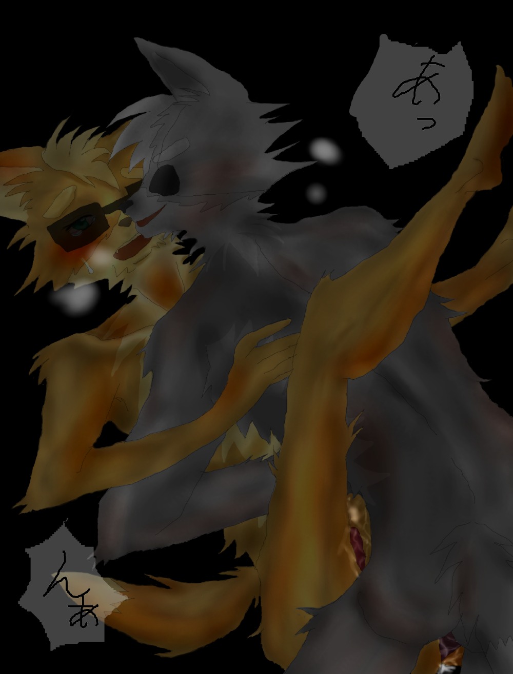 anthro canine fox fur furry furry_ears furry_tail james_mccloud male male_only mammal multiple_males rule34 star_fox tail wolf wolf_o'donnell