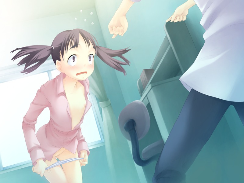 black_eyes black_hair brother_and_sister chair desk female kagami_aya kagami_kouhei panties rule34 siblings surprised underwear yume_miru_kusuri
