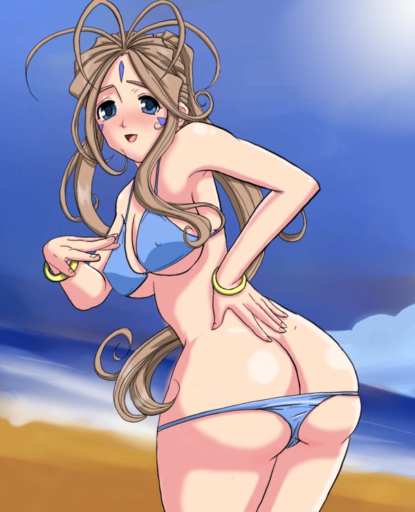 1girls ass beach belldandy big_ass big_breasts bikini braintreestudios breasts female goddess light-skinned_female light_skin long_hair oh_my_goddess! pale-skinned_female pale_skin rule34 small_breasts swimsuit wide_hips