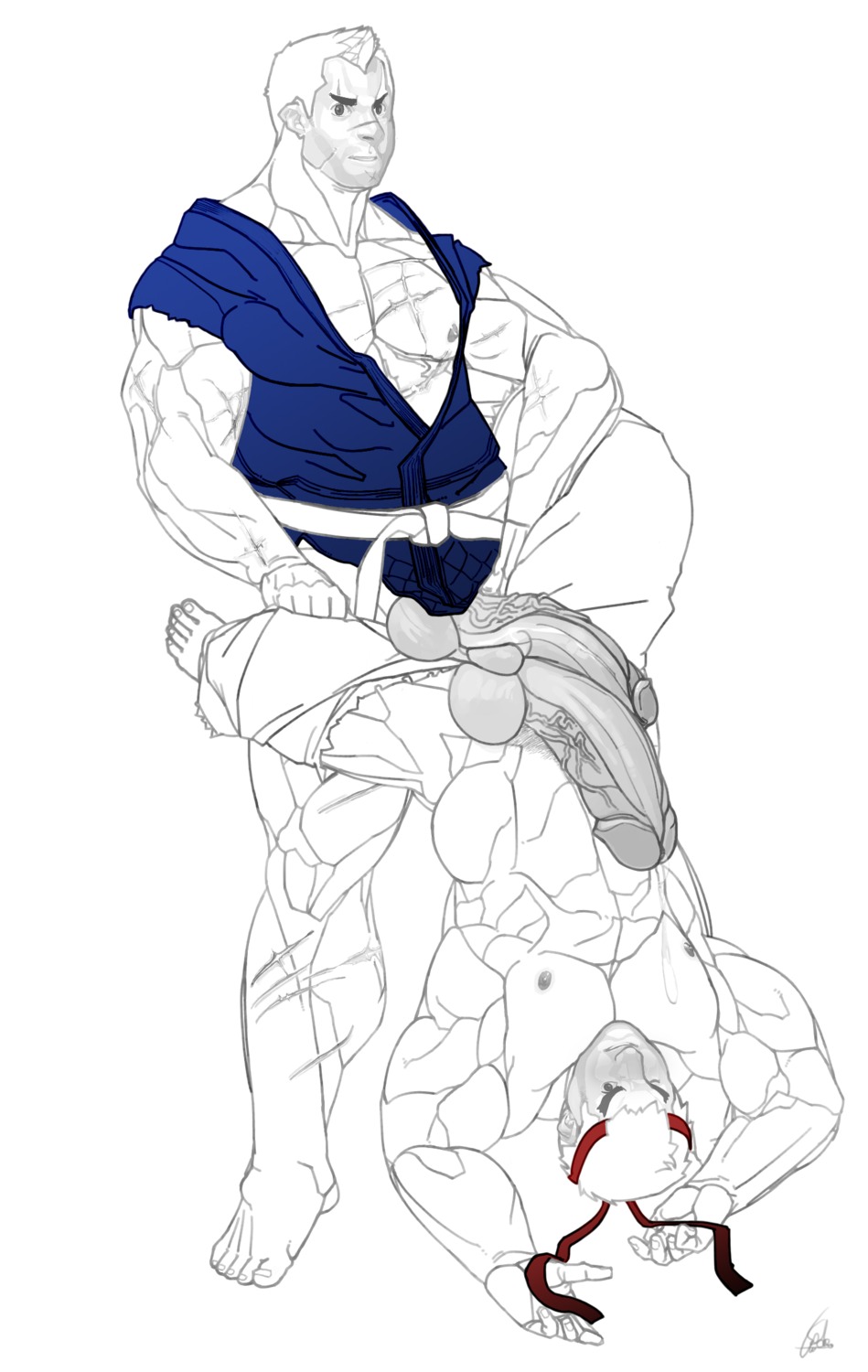 abel capcom color human male male_only multiple_males muscles rule34 ryu_(street_fighter) straight_hair street_fighter yaoi
