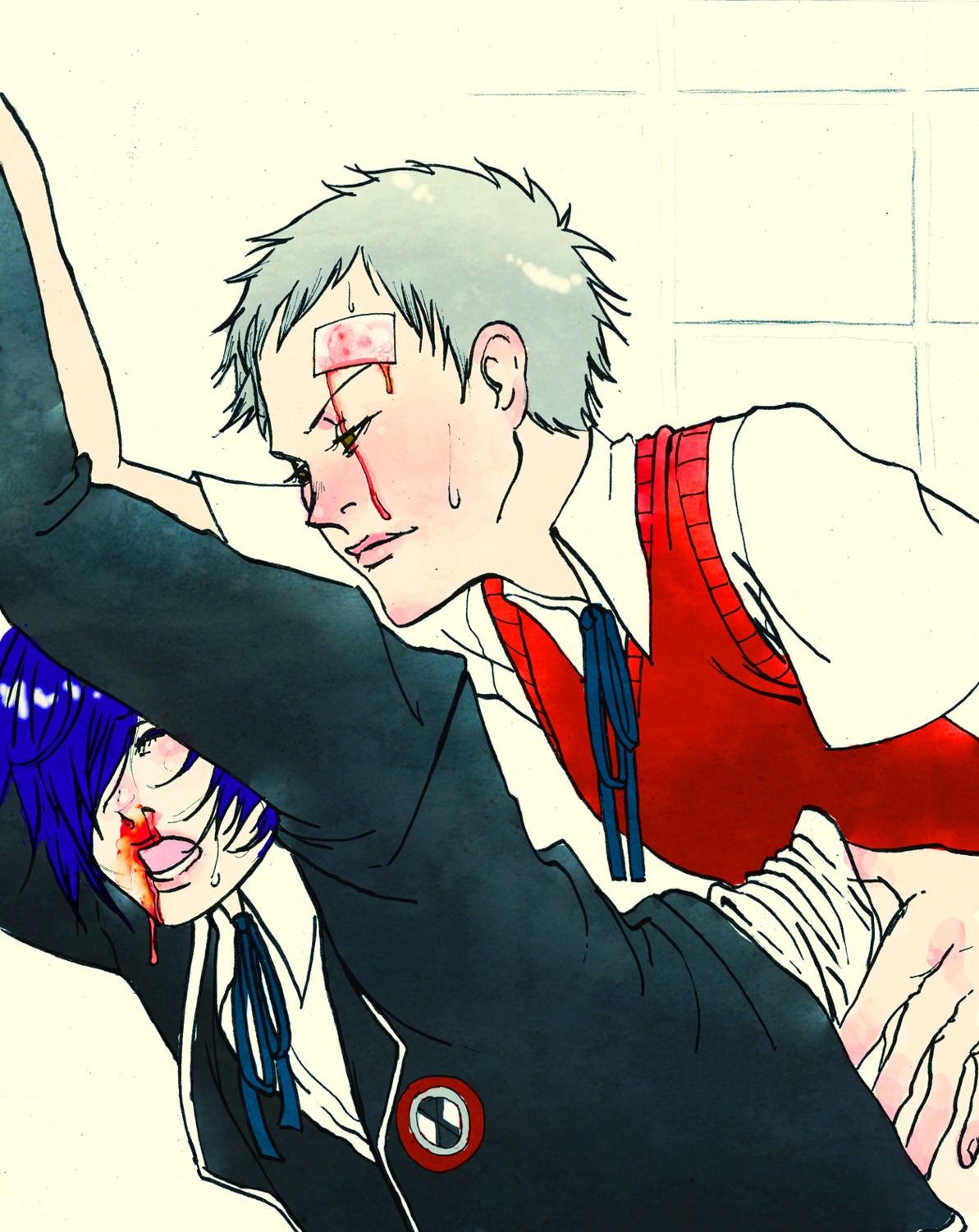 2boys akihiko_sanada gay male male_only megami_tensei minato_arisato persona_3 rule34 tagme