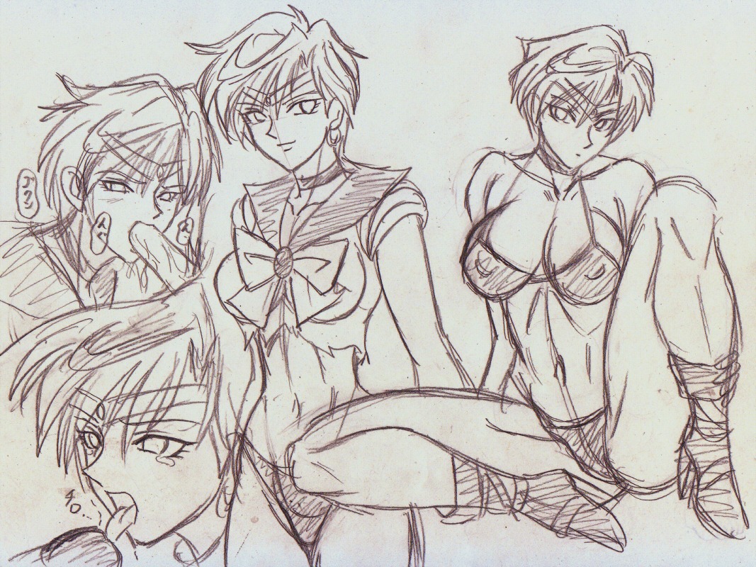 1girls bishoujo_senshi_sailor_moon bra breasts clothing female haruka_tenou large_breasts oral_sex panties rule34 sailor_uranus tagme taroimo_(00120014) uncensored