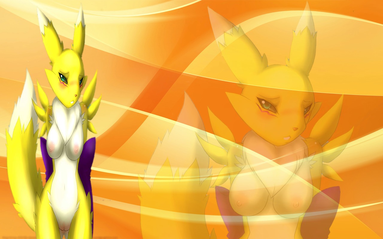 anthro canine color digimon digimon_(species) female female_only fox furry renamon rule34 solo