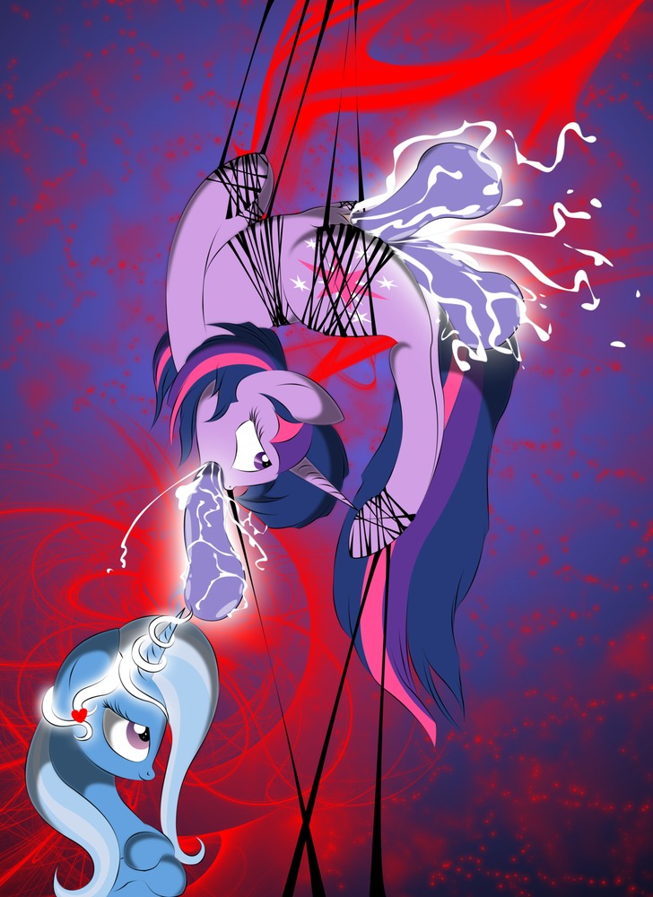 abstract_background all_three_filled anal anal_penetration bdsm blue_body blue_fur blue_hair bodily_fluids bondage bound cum cum_from_ass cum_from_mouth cum_from_vagina cum_in_ass cum_in_mouth cum_in_vagina cum_inside double_penetration duo e621 equid equine fellatio female feral friendship_is_magic fur genital_fluids genitals hair hasbro heart_symbol horn mammal multicolored_hair my_little_pony mythological_creature mythological_equine mythology oral oral_penetration penetration penile purple_body purple_eyes purple_fur purple_hair purple_tail restrained sex shaded simple_background tail triple_penetration trixie_(mlp) twilight_sparkle_(mlp) two_tone_hair unicorn v-d-k vaginal vaginal_penetration vulva