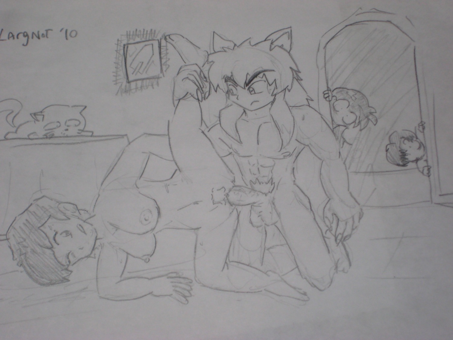 2010 2girls caught cuckquean female inuyasha inuyasha_(character) kagome's_mother kagome_higurashi largnot motherly_cuckold multiple_females multiple_girls pussy rule34 sota_higurashi vaginal_penetration