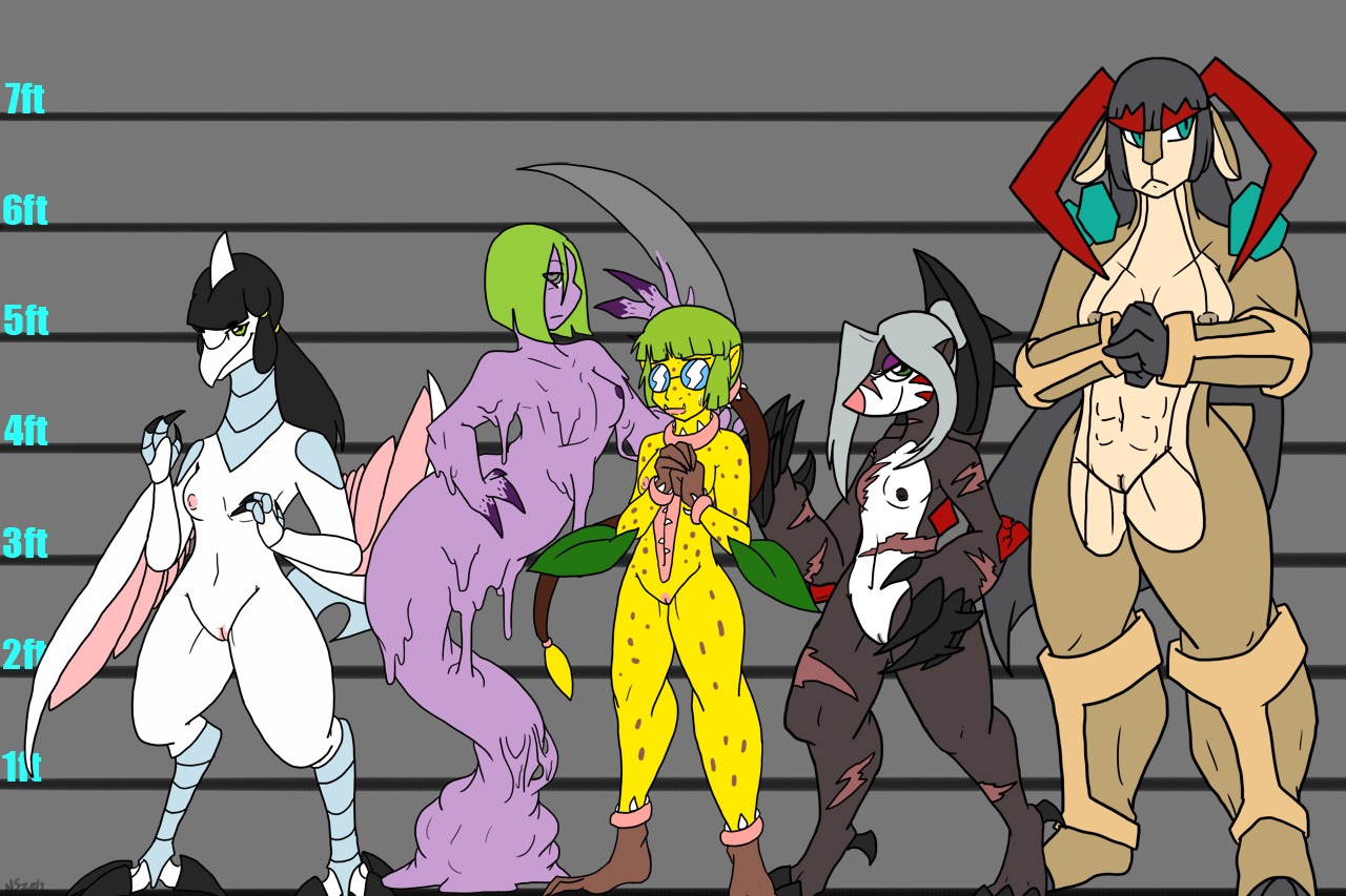 anthro anthrofied black_hair black_nipples blue_eyes breasts ditto_(pokemon) e621 excadrill eyewear female generation_1_pokemon generation_2_pokemon generation_5_pokemon genitals glasses goo_creature green_eyes green_hair group hair legendary_pokemon nat-cha nintendo nipples pokemon pokemon_(species) pokemorph purple_nipples skarmory slime small_breasts terrakion victreebel vulva