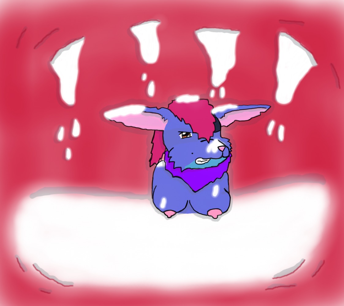 2013 animelover13 anthro bodily_fluids breasts cock_vore cum e621 eye_patch eyewear female female_prey genital_fluids genitals inside_balls internal lagomorph leporid male male_pred mammal nipples penile penis rabbit solo vore
