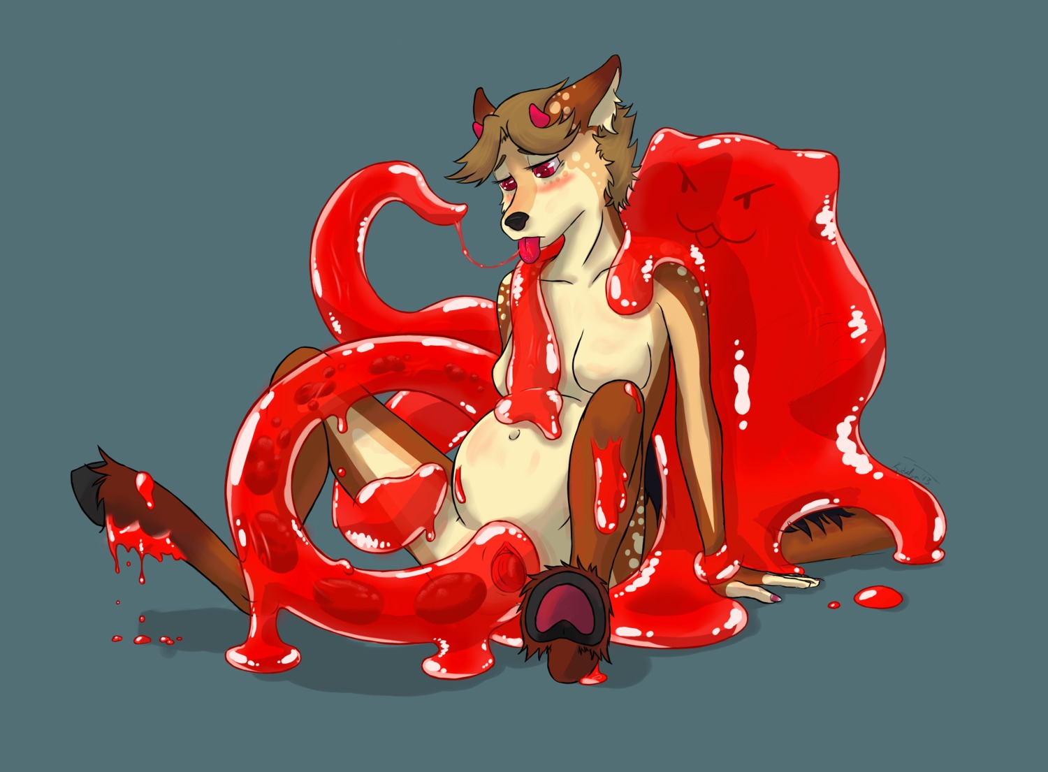 2013 absurd_res anthro blush breasts duo e621 egg egg_insertion female goo_creature goo_ovipositor hi_res inflation kudalyn kyuu oviposition ovipositor penetration red_blush sex slime spread_legs spreading tentacle_ovipositor tentacles tongue translucent translucent_body translucent_tentacles vaginal
