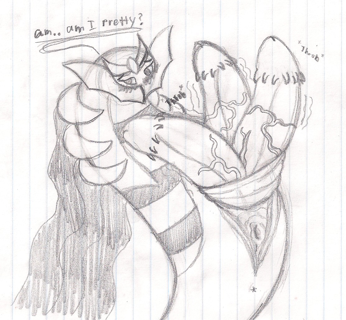 2013 animal_genitalia black_and_white blush dragon-heart e621 english_text erection gaia_(dragon-heart) generation_4_pokemon genital_slit genitals giratina graphite_(artwork) herm intersex legendary_pokemon lined_paper looking_at_viewer monochrome multi_genitalia multi_penis nintendo origin_forme_giratina penis pokemon pokemon_(species) sketch solo spread_slit spread_vulva spreading text traditional_media_(artwork) vulva what