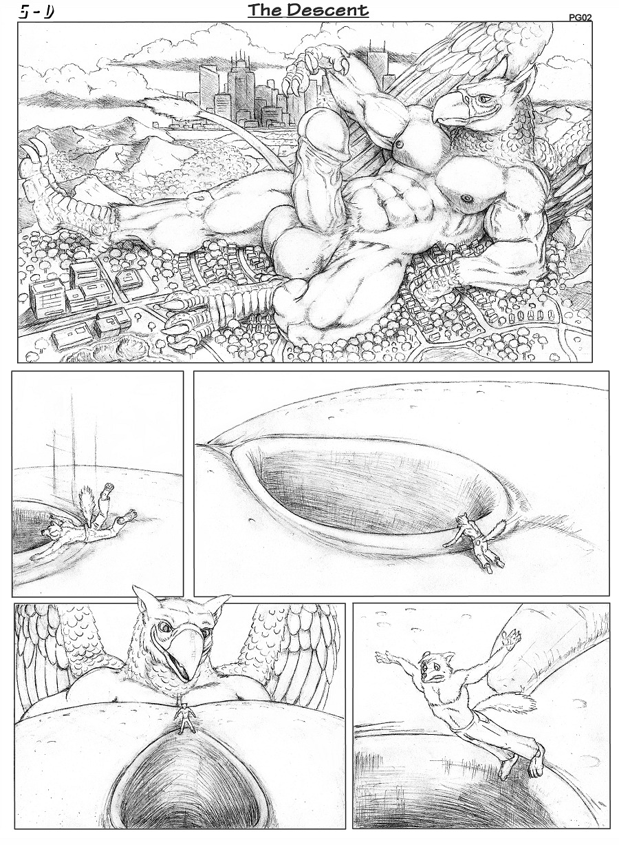 5-d anthro artie avian balls big_balls big_penis canid canine city clothed clothing cock_vore comic duo e621 erection extreme_size_difference feathered_wings feathers fox fur genitals giga graphite_(artwork) greyscale gryphon hi_res huge_penis humanoid_genitalia humanoid_penis landscape_dwarfing macro male male/male mammal monochrome multiple_scenes mythological_avian mythological_creature mythology nipples nude penile penis size_difference smile tail text topless traditional_media_(artwork) urethra urethral vore wings
