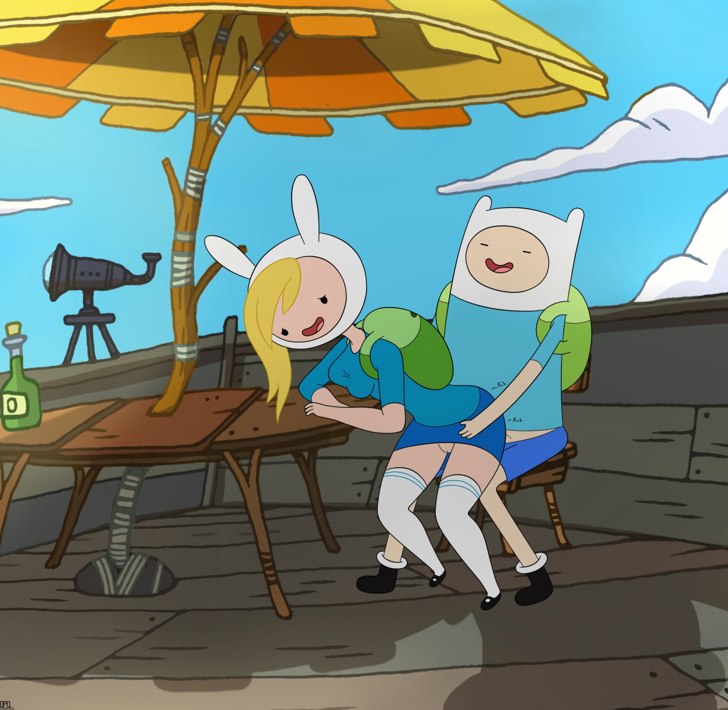 accurate_art_style adventure_time backpack bag black_bead_eyes bpq00x clothed_sex female finn_the_human fionna_the_human_girl human male mob_face pussy rule34 sex straight tagme thigh_highs
