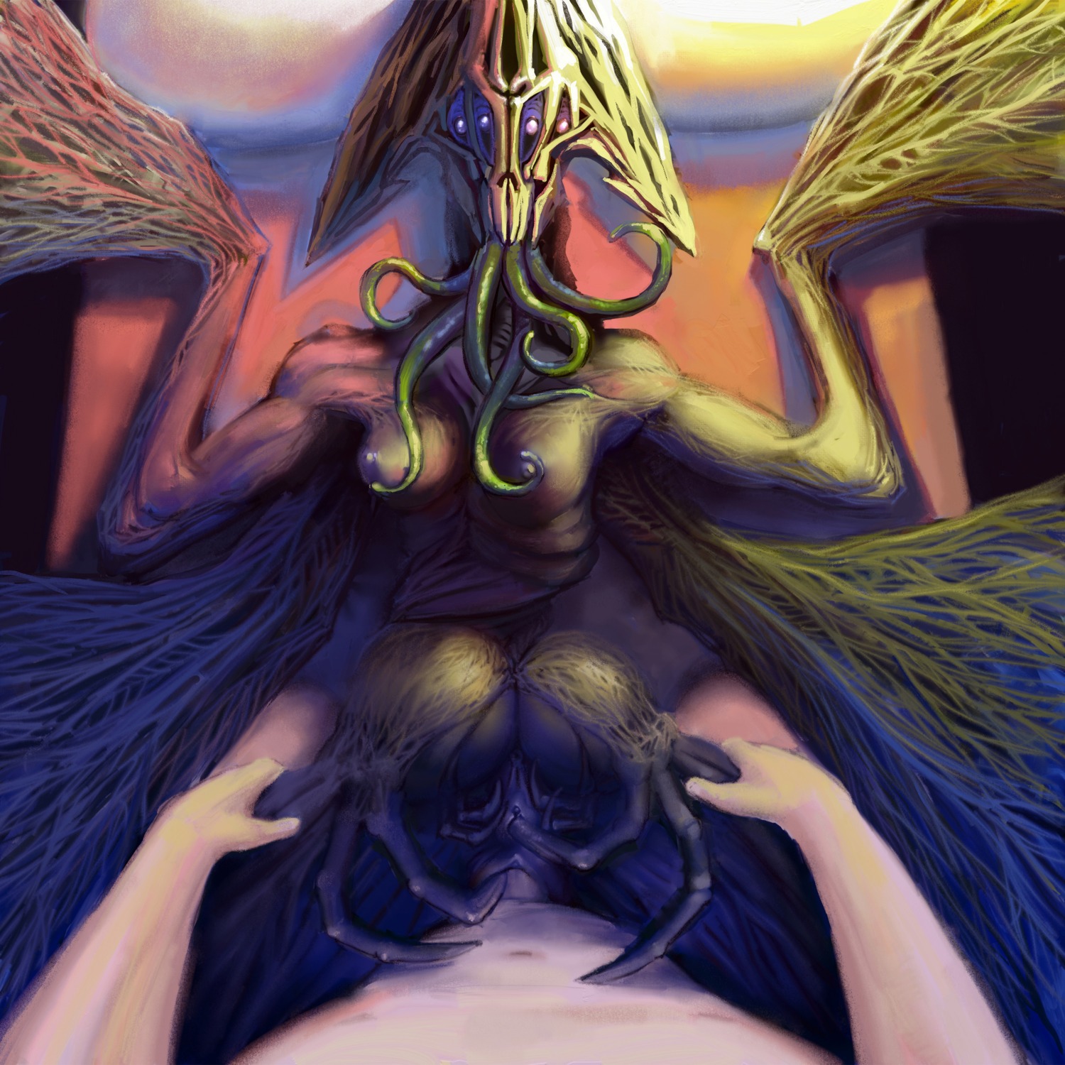 1:1 2013 4_eyes absurd_res anus areola breasts butt cowgirl_position duo e621 erection faceless_character faceless_male female female_on_human female_penetrated fingering fingers first_person_view flexible from_front_position genitals hi_res human human_on_humanoid human_penetrating human_penetrating_female human_penetrating_humanoid humanoid humanoid_genitalia humanoid_hands humanoid_penetrated humanoid_penis interspecies leg_grab looking_at_viewer lying male male/female male_on_humanoid male_penetrating male_penetrating_female male_penetrating_humanoid male_pov mammal meandraco monster multi_eye multi_limb navel nightmare_fuel nipples non-mammal_breasts non-mammal_nipples nude on_bottom on_top penetrating_pov penetration penis sex tentacles teratophilia vaginal vaginal_penetration where_is_your_god_now wings