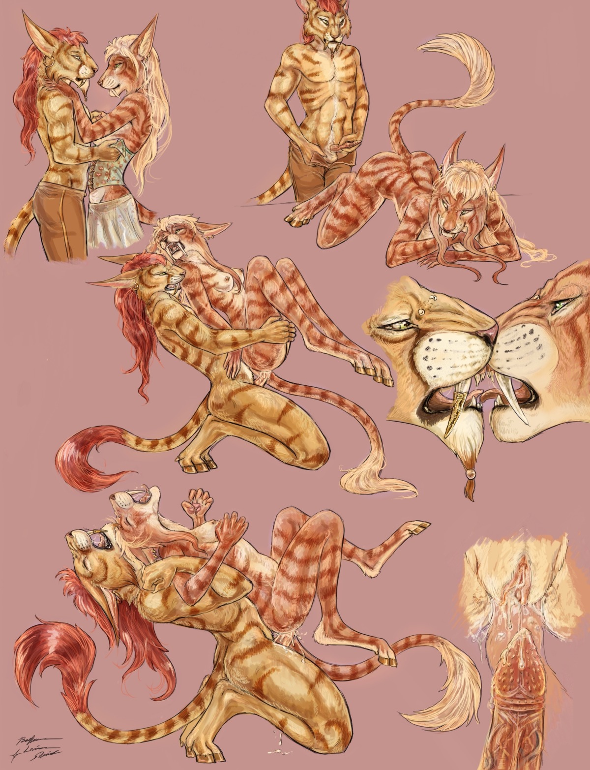 2013 5_fingers absurd_res all_fours anatomically_correct anatomically_correct_genitalia anatomically_correct_penis anbessa animal_genitalia animal_penis anthro anthro_on_anthro arm_grab arm_support arms_bent artist_collaboration ass_up bagheera balls bead beard bent_back bent_legs bodily_fluids bottomless bottomwear bottomwear_down breasts brown_body brown_fur butt carrying_another chair_position clitoral_hood clitoris close-up clothed clothing cloven_hooves corset cum cum_drip cum_in_vagina cum_inside cutaway dewclaw_hooves double_arm_grab dripping duo e621 ear_piercing ears_back entwined_arms erection eye_contact eyes_closed facial_hair facing_each_other fangs felid feline_genitalia feline_penis female female_penetrated fingers folded forward_arm_support french_kissing from_behind_position fur furry_bodymod gaping_mouth genital_close-up genital_fluids genitals gold_(metal) gold_tooth grabbing_both_legs grabbing_both_thighs grabbing_from_behind grabbing_raised_legs green_eyes hair half-closed_eyes hand_on_another's_shoulder hand_on_another's_waist hand_on_chest hand_on_hip hand_on_own_penis hand_on_penis hand_on_shoulder hands_on_legs hands_on_thighs hands_under_legs head_turn hi_res holding_character holding_penis hooves hug hybrid hybrid_genitalia hybrid_penis kissing kneeling knock-kneed leaking leaking_cum leaning leaning_backward legs_back legs_in_air legs_together legs_up lingerie long_ears long_hair looking_at_another looking_at_partner looking_back lying mab male male/female male_penetrating male_penetrating_female mammal multiple_scenes narrowed_eyes naughty_face nipples nude on_front on_top on_top_of open_bottomwear open_clothing open_mouth open_pants orgasm orgasm_face pantherine pants pants_down partially_clothed penetration penile penile_penetration penile_spines penis penis_in_vagina penis_poking_out piercing pivoted_ears prehistoric_species presenting presenting_hindquarters raised_hand raised_tail red_body red_fur red_hair saber-toothed_tiger sabertooth_(anatomy) saliva saliva_string sex side_view signature simple_background skirt spread_legs spread_vulva spreading standing striped_body striped_fur stripes tail tail_tuft tan_body tan_fur teeth tiger tongue tongue_out topless topwear touching_shoulder touching_waist tuft undressing unguligrade vaginal vaginal_penetration vein veiny_penis vulva vulva_close-up white_hair wrist_on_arm yellow_eyes