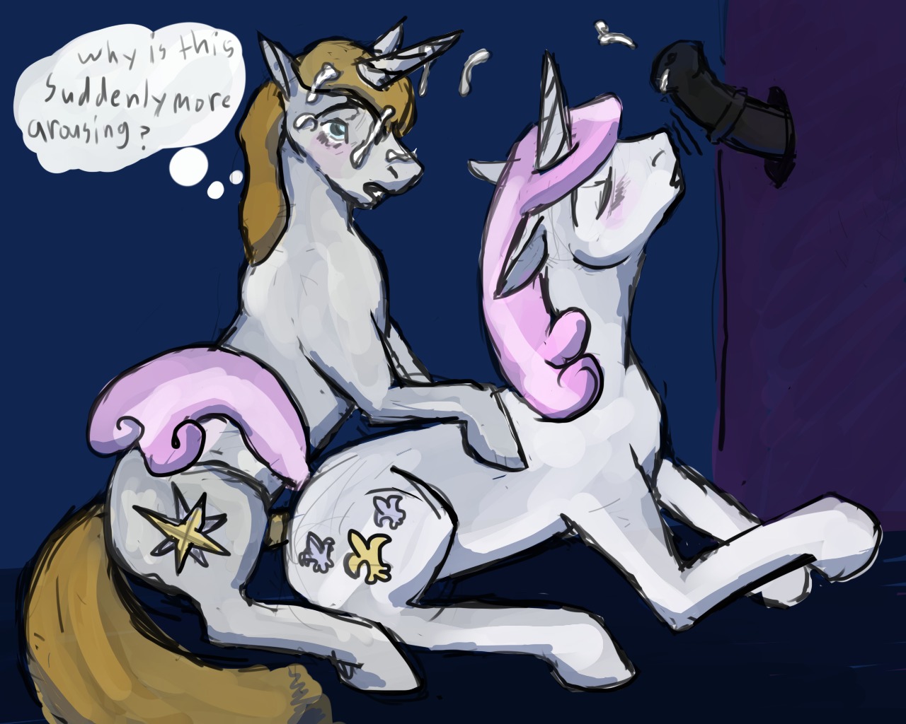 equine female feral fleur_de_lis_(mlp) friendship_is_magic horse male my_little_pony phylophyle pony prince_blueblood prince_blueblood_(mlp) rule34 smooth_skin unicorn