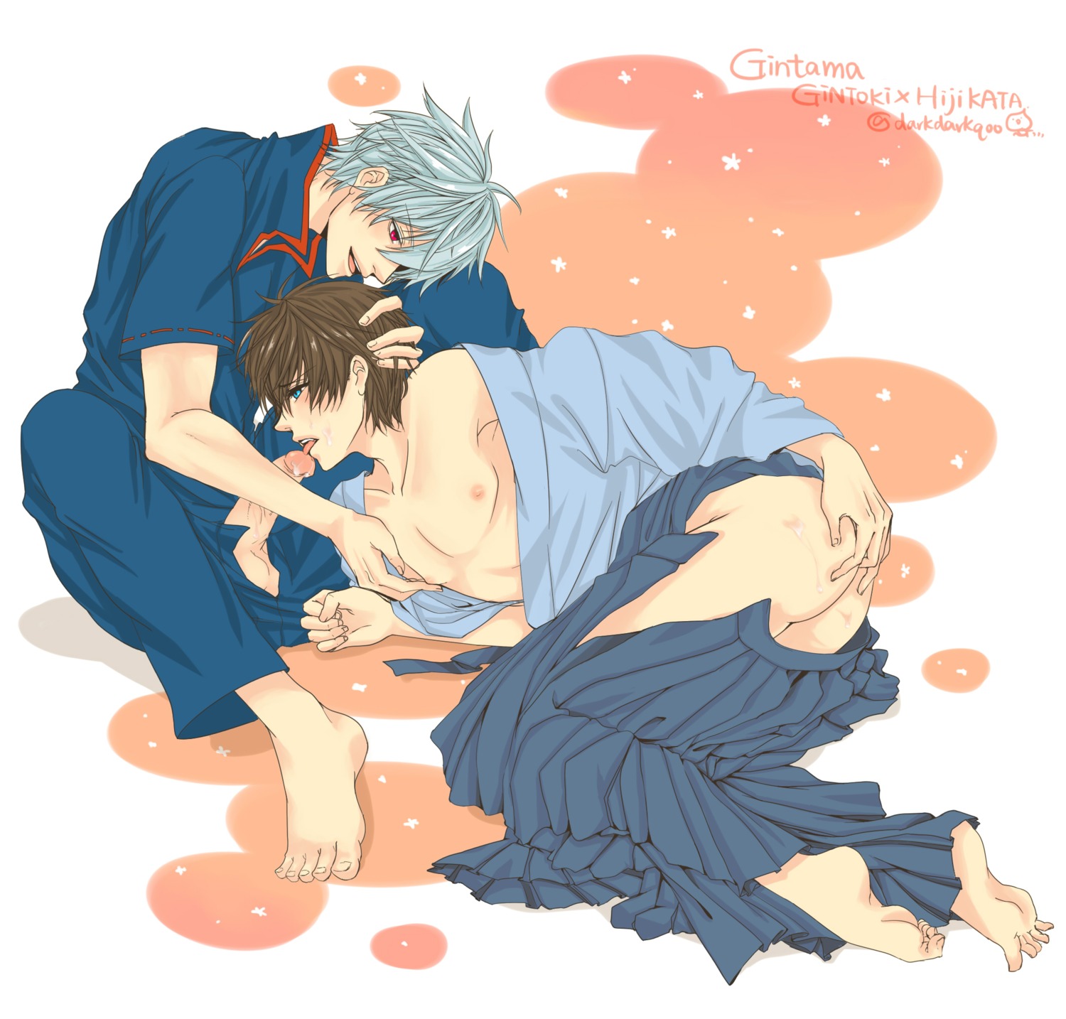 gay gintama gintoki_sakata hakama hijikata_toshiro male male_only rule34 tagme yaoi