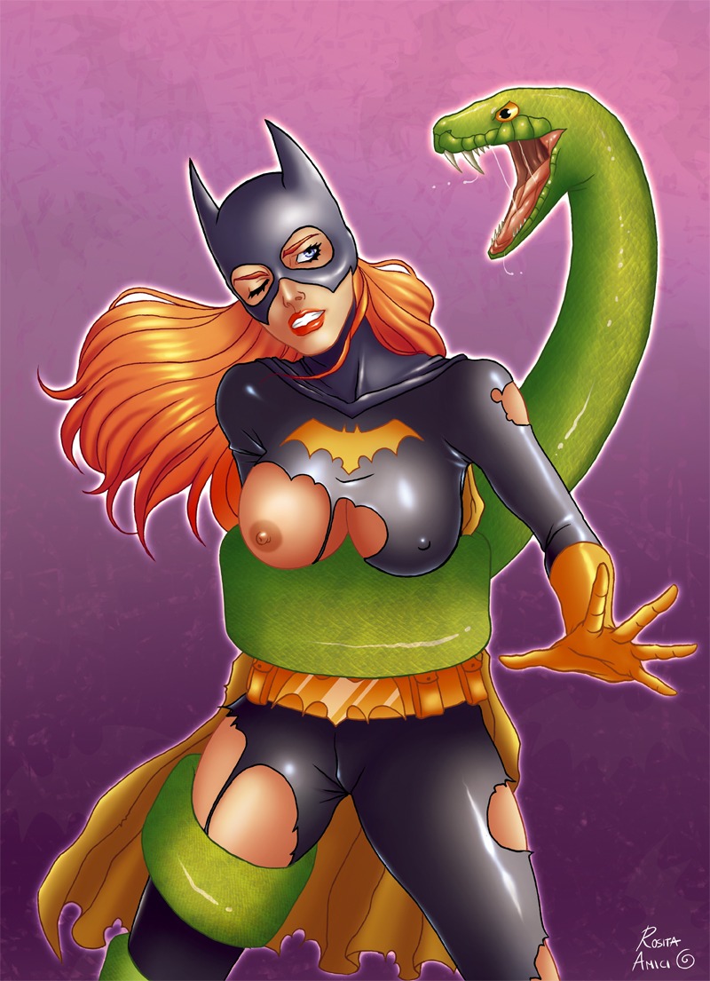 barbara_gordon batgirl dc dc_comics female geckup human imminent_vore rosita_amici rule34 snake tagme