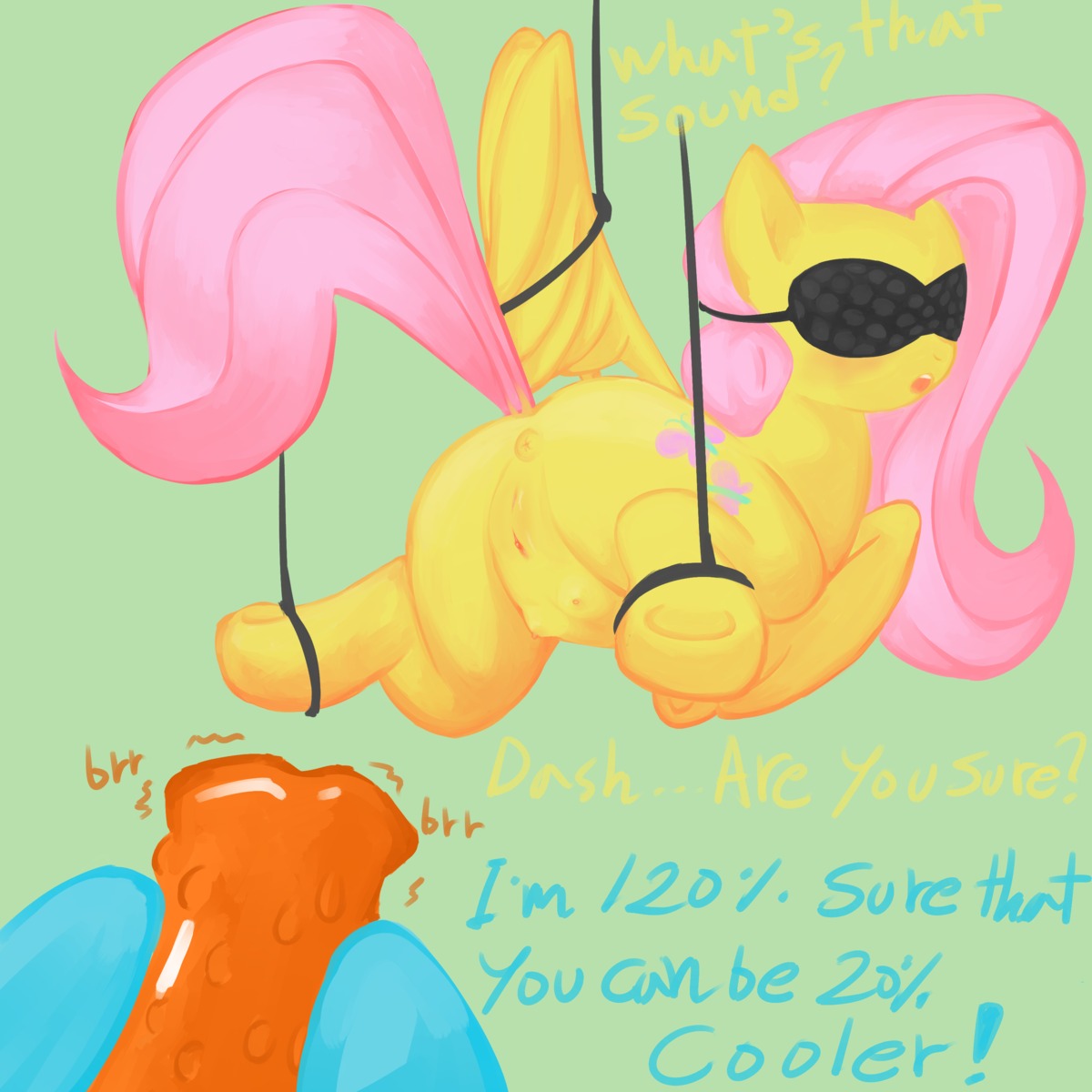 1:1 absurd_res anus bdsm blindfold blush bondage bound cutie_mark dialogue dominant dominant_female duo e621 english_text equid equine feathered_wings feathers female female/female feral fluttershy_(mlp) friendship_is_magic genitals hasbro hi_res mammal my_little_pony mythological_creature mythological_equine mythology pegasus ponylicking quadruped rainbow_dash_(mlp) sex_toy submissive submissive_female tail teats text vibrator vulva wings yellow_body yellow_feathers