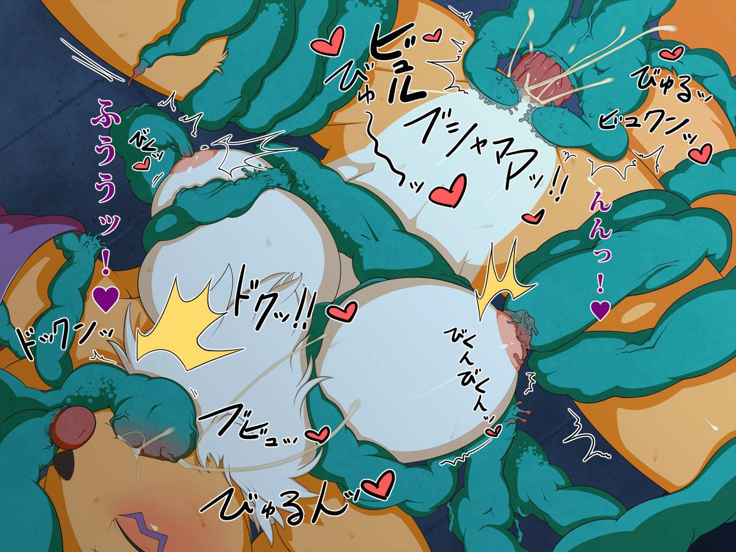 breasts canine censored comic cum digimon digital_sex_sleeve female fox heart japanese_text mosaic_censoring multicolored_body multicolored_fur nipples renamon rule34 sindoll tentacle text translation_request two-tone_body two-tone_fur white_body white_fur yellow_body yellow_fur