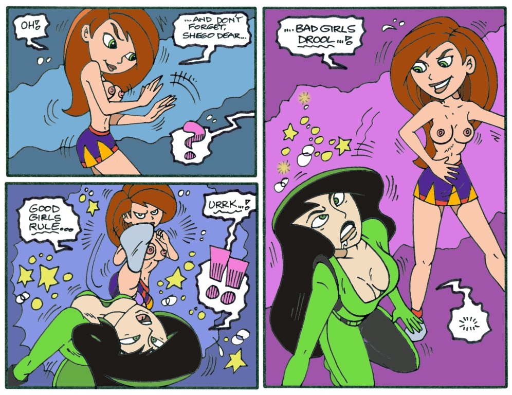 comic disney female female_only human karstens kim_possible kimberly_ann_possible multiple_females multiple_girls nipples rule34 shego straight_hair tagme