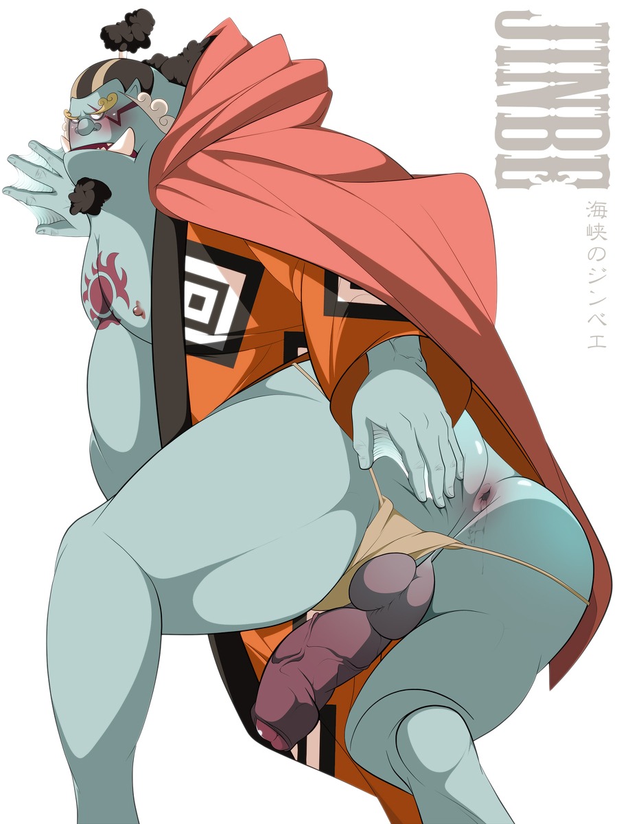 anthro anus aquatic asian_clothing backsack balls belly biped blush butt carpet_shark clothing e621 east_asian_clothing erection facial_hair fangs fish fish-men_(one_piece) foreskin genitals hair hi_res humanoid_genitalia humanoid_penis japanese_clothing jinbe looking_at_viewer male markings membrane_(anatomy) muscular muscular_anthro muscular_male nipples one_piece overweight overweight_anthro overweight_male pecs penis presenting presenting_anus scar shark shun1124 solo standing teeth webbed_hands whale_shark