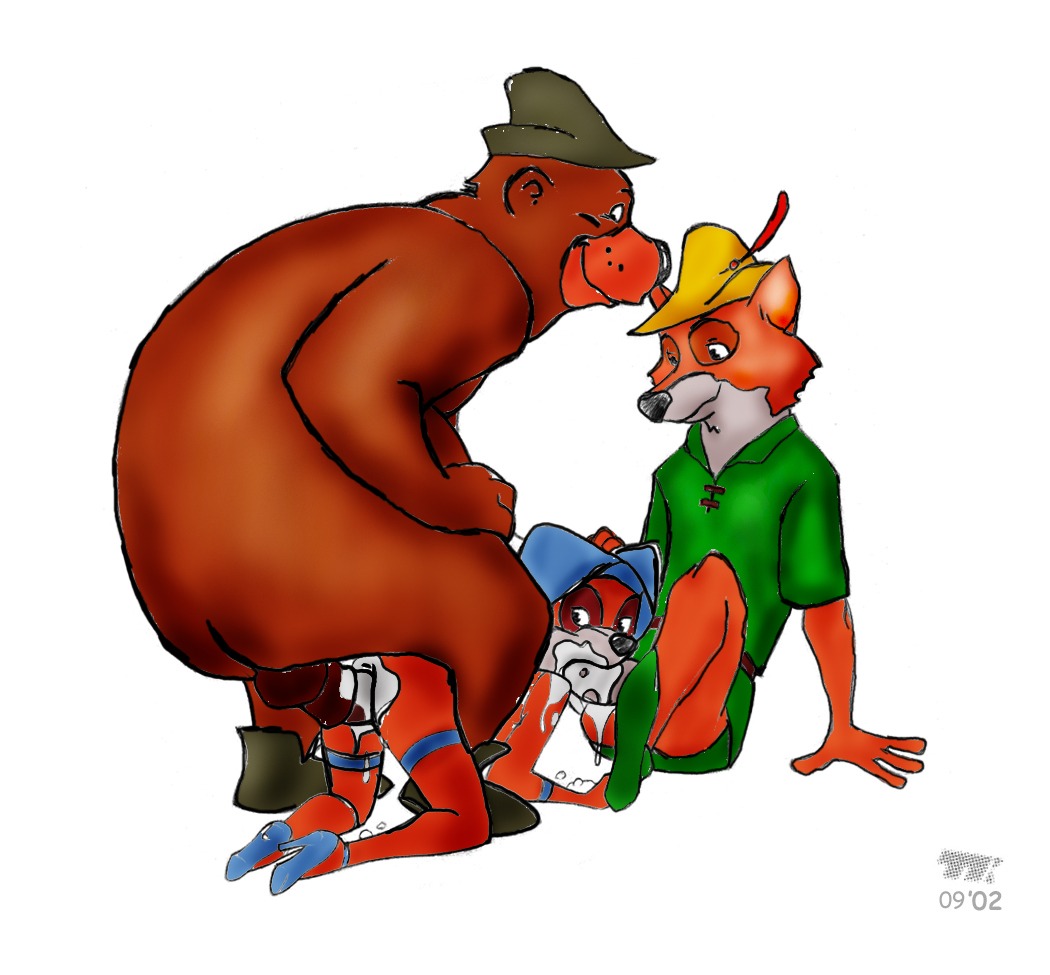 2002 aged_down anthro bear canine cub disney female fox fur furry little_john maid_marian male mammal penis robin_hood_(character) robin_hood_(disney) rule34 straight turk128