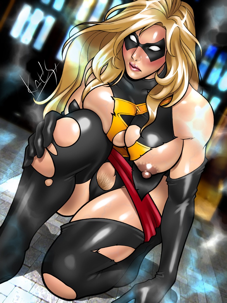 1girls avengers carol_danvers female kat's marvel marvel_comics ms._marvel_(carol_danvers) rule34 smooth_skin solo