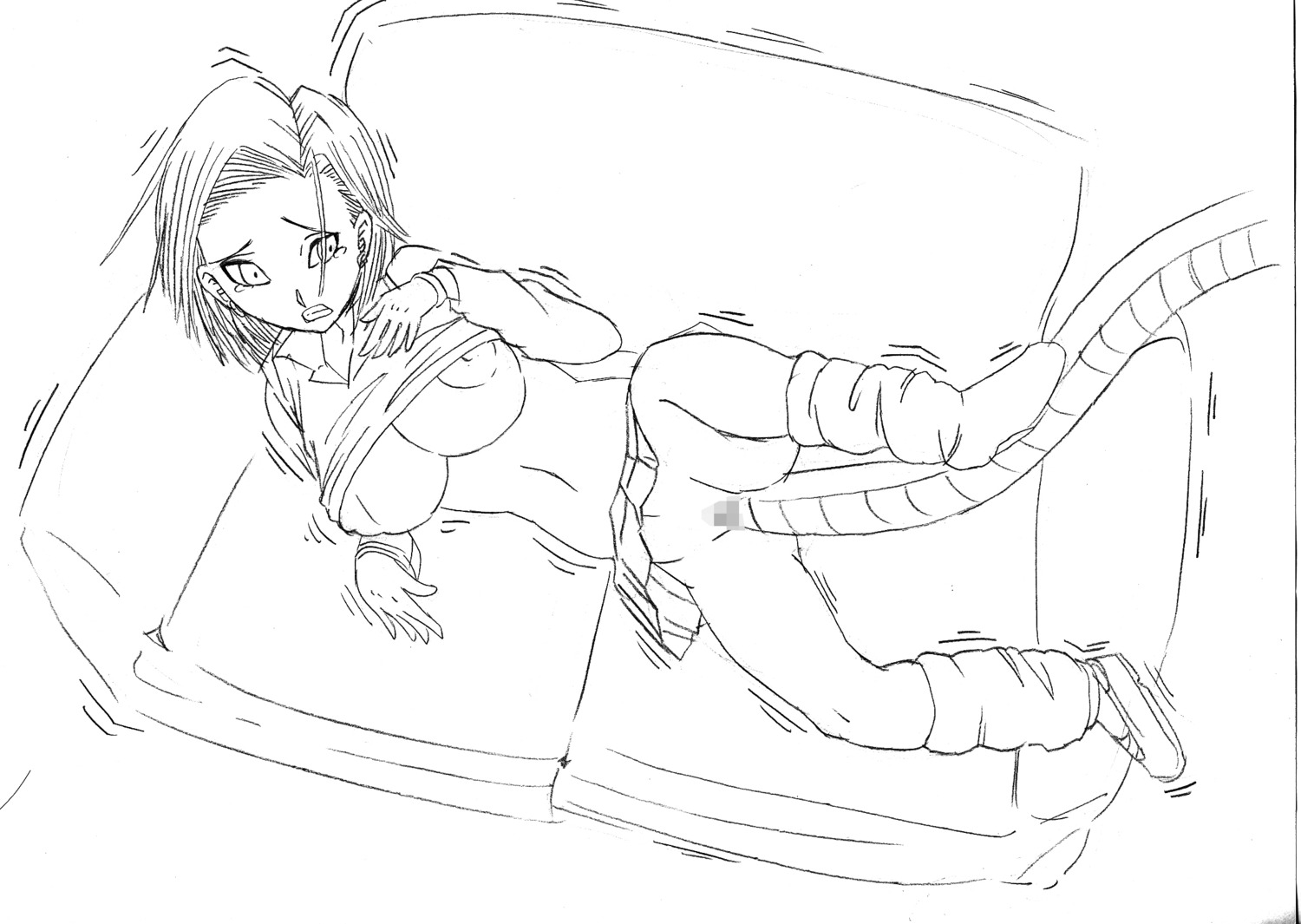 android_18 basara dragon_ball dragon_ball_z female rule34 straight_hair tagme