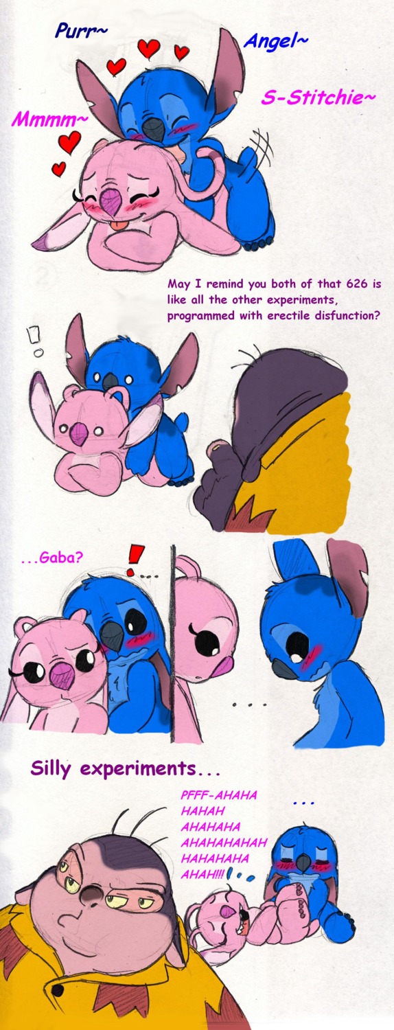 4_eyes 4_toes absurd_res alien all_fours angel_(lilo_and_stitch) antennae_(anatomy) anthro archived_source back_markings black_eyes blue_body blue_fur blush canon_couple comic comic_sans constructed_language dialogue disney doggystyle duo e621 ellipsis embarrassed english_text exclamation_point experiment_(lilo_and_stitch) eyebrows eyelashes eyes_closed feet female fictional_language from_behind_position fur group head_markings head_tuft heart_symbol hi_res jumba_jookiba kweltikwan laugh lilo_and_stitch male male/female markings mickeymonster multi_eye occipital_markings pink_body pink_fur pupils purple_nose raised_inner_eyebrows sex simple_background small_tail smile stitch_(lilo_and_stitch) tail tail_motion tailwag tantalog_text text toes tongue tongue_out translated tuft white_background white_pupils yellow_sclera