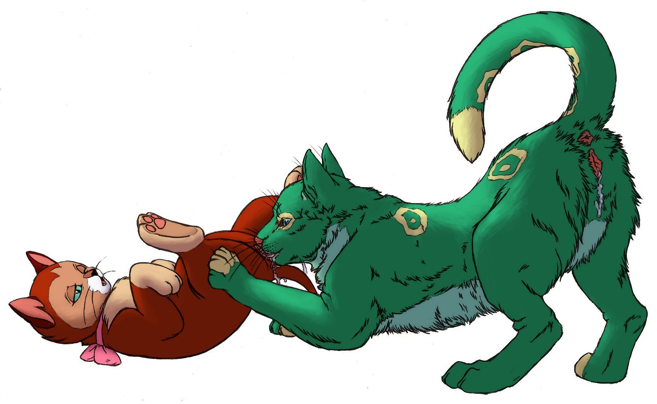 bent_over blue_eyes cunnilingus domestic_cat duo e621 felid feline felis female female/female feral fur genitals green_body green_fur licking mammal marjani oral pawpads paws presenting raised_tail sex simple_background tail tongue tongue_out vaginal vulva