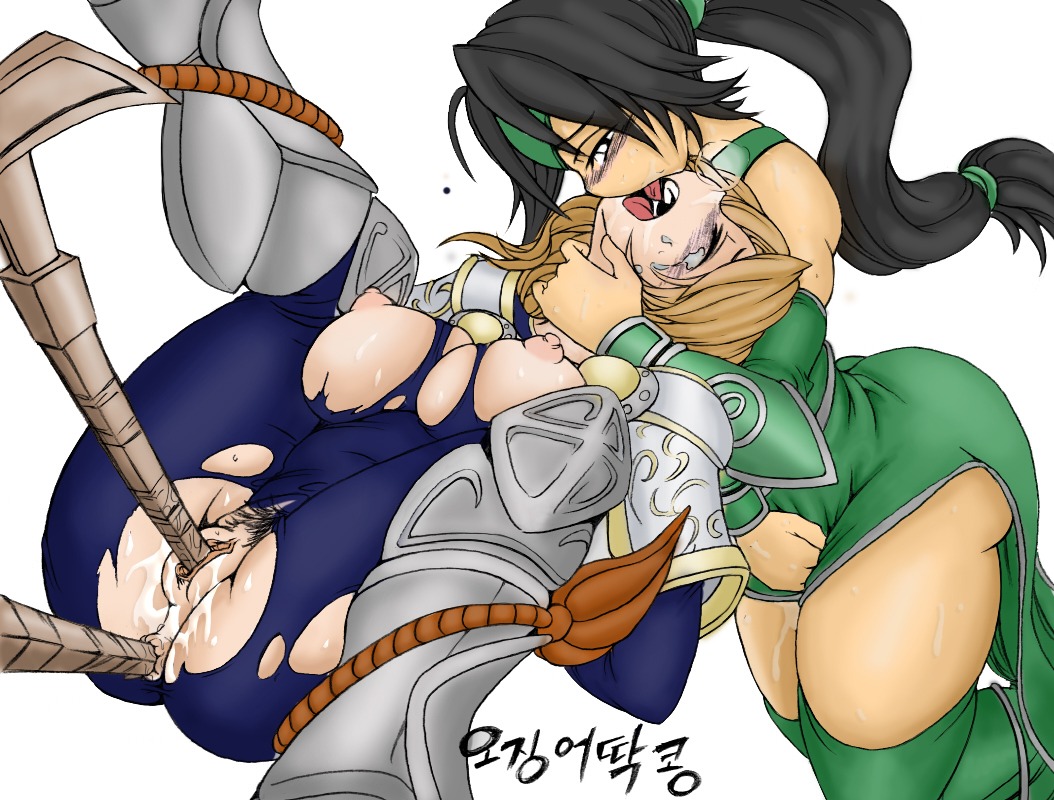 akali_jhomen_tethi blonde_hair female kimmundo league_of_legends luxanna_crownguard rule34 tagme