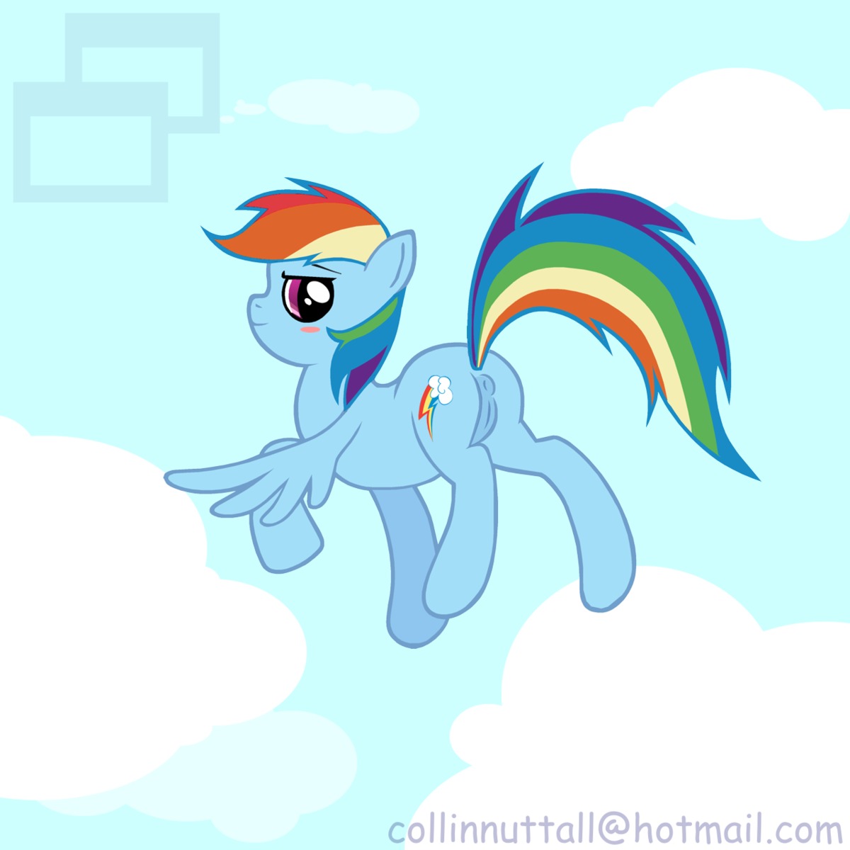 1:1 anus bedroom_eyes blue_body blue_feathers blue_fur blush butt cloud e621 equid equine feathered_wings feathers female feral flying friendship_is_magic fur genitals hair half-closed_eyes happy hasbro hi_res mammal multicolored_hair multicolored_tail my_little_pony mythological_creature mythological_equine mythology narrowed_eyes naughty_face outside pegasus pink_eyes presenting presenting_anus presenting_hindquarters rainbow_dash_(mlp) rainbow_hair rainbow_tail raised_tail seductive sky skyscape slushy smile solo tail tail_anus text vulva wings
