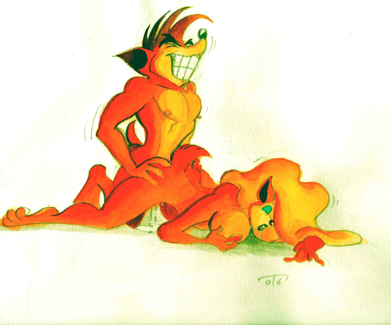 activision anthro bandicoot color crash_(series) crash_bandicoot female fur furry male mammal marsupial pussy rule34 sex sleeping straight tawna_bandicoot vaginal_penetration