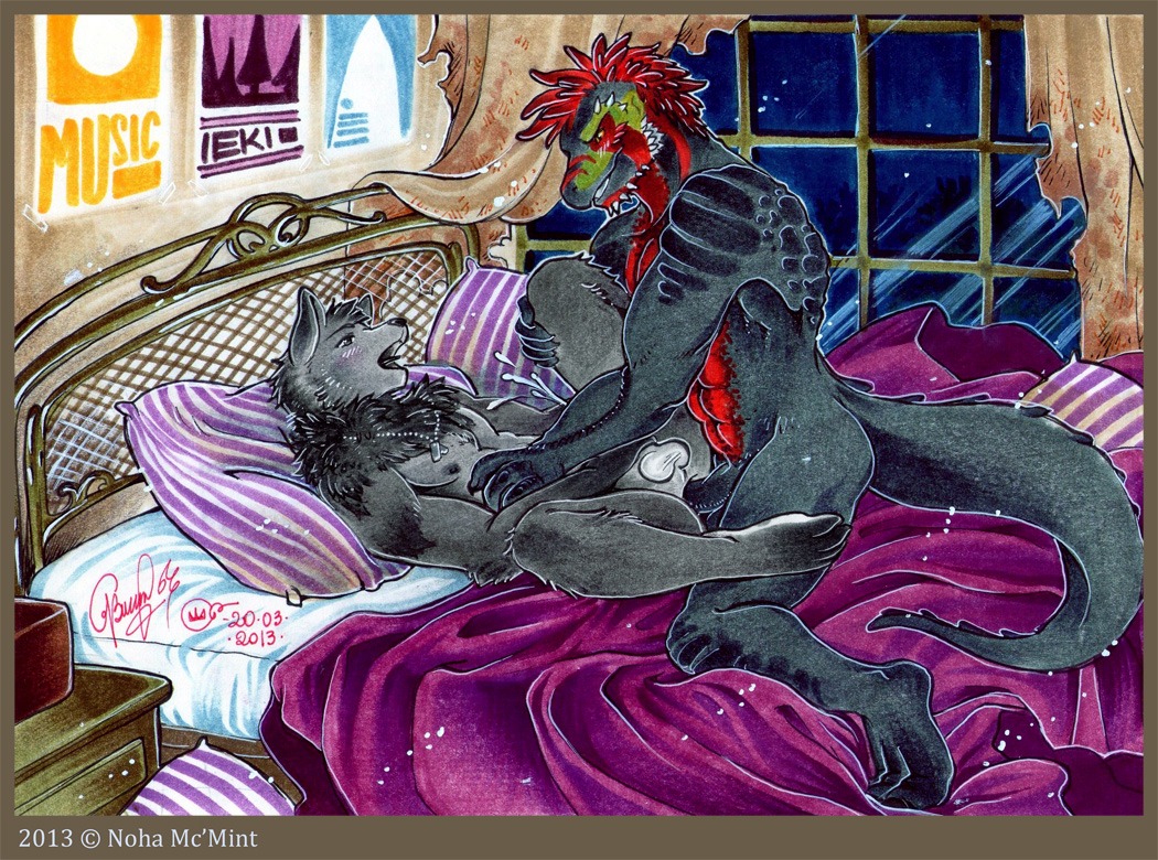 2013 abs anal anal_penetration anthro anus anvil_position argonian balls bed bedding bedroom biceps big_muscles black_penis blanket blush bodily_fluids canid canine canis claws cum cum_while_penetrated cumshot dog_tags duo e621 ejaculation erection from_front_position fur furniture genital_fluids genitals green_body green_skin grey_body grey_fur grey_hair grey_skin grin hair inside interspecies kneeling leg_grab legs_up lying male male/male male_penetrated male_penetrating male_penetrating_male mammal masturbation mcmint microsoft muscular muscular_male nipples nude on_back on_bed open_mouth orgasm pecs penetration penile penile_masturbation penis pillow red_body red_hair red_skin reptile scales scalie sex side_view smile spread_legs spreading tagg teeth the_elder_scrolls toe_claws traditional_media_(artwork) window wolf
